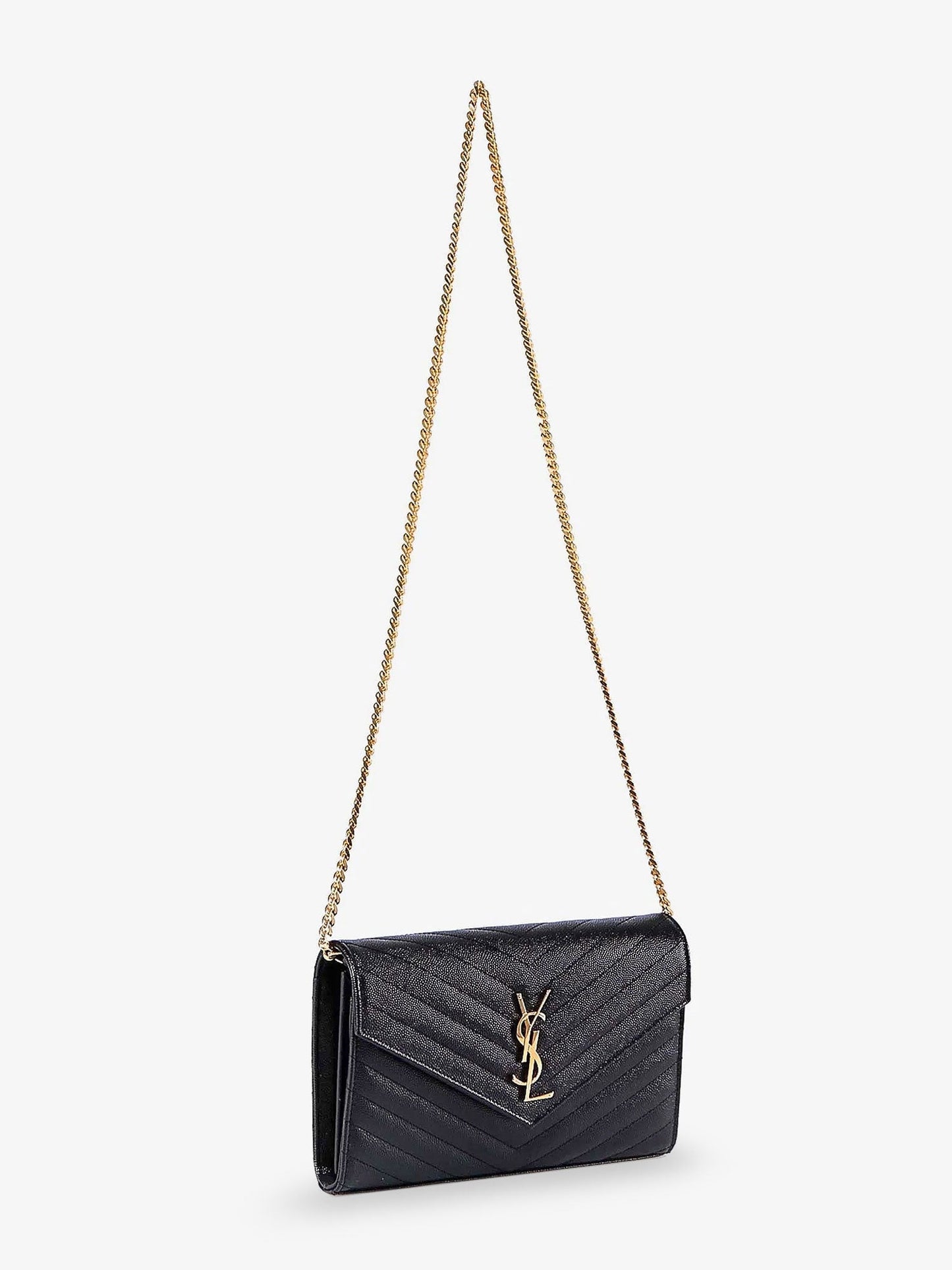 Saint Laurent Women Pochette Cassandre Grain-De-Poudre Leather Crossbody Bag SAINT LAURENT