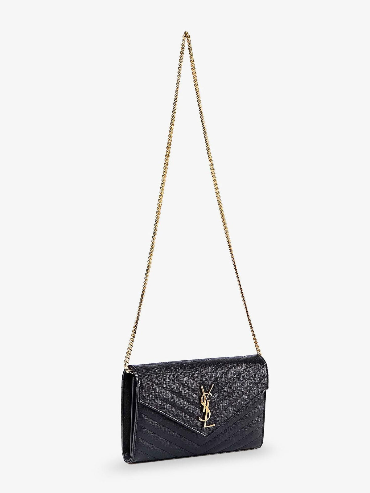 Saint Laurent Women Pochette Cassandre Grain-De-Poudre Leather Crossbody Bag SAINT LAURENT