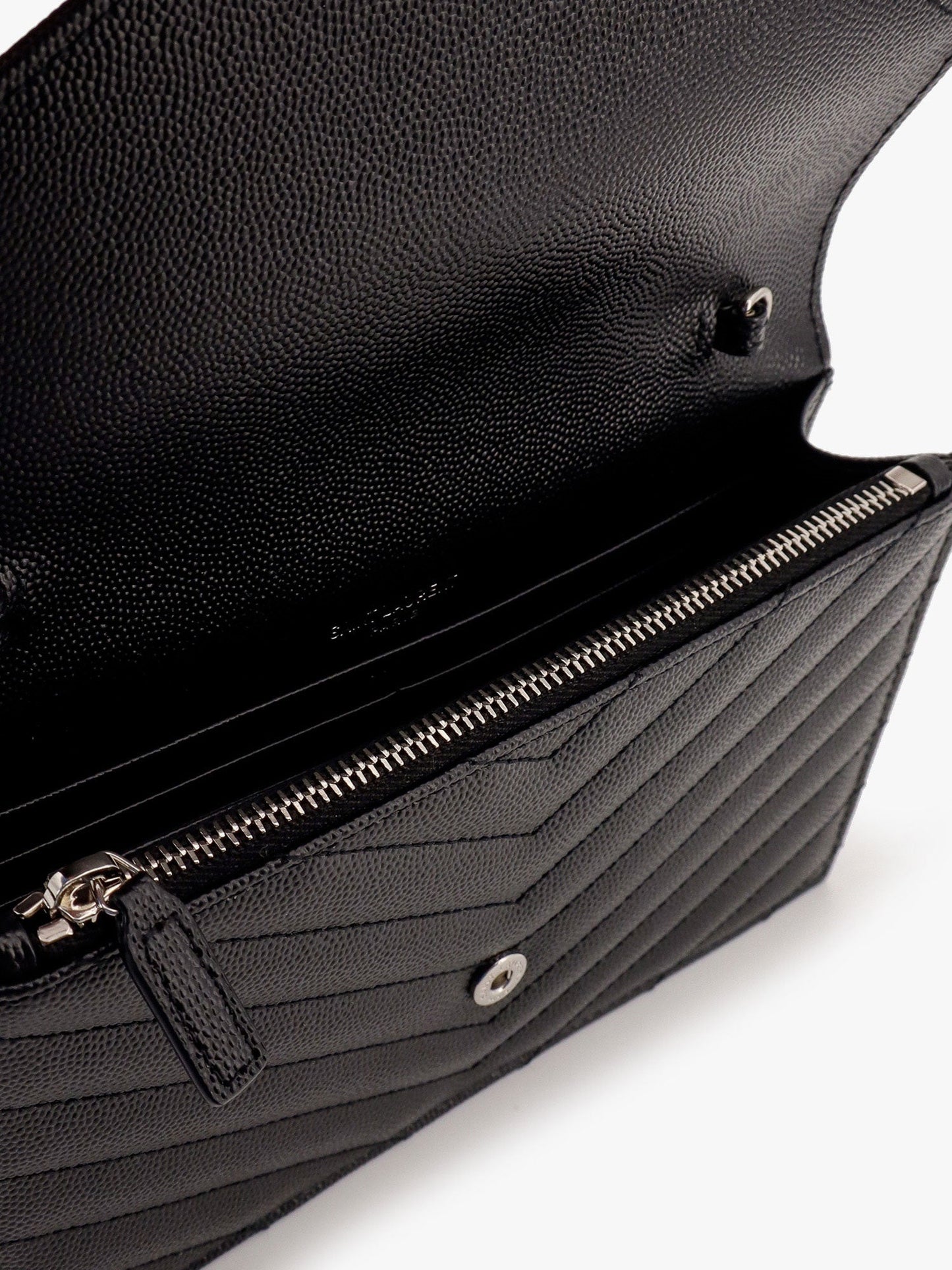 Saint Laurent Women Cassandre Pochette Grain-De-Poudre Leather Crossbody Bag SAINT LAURENT