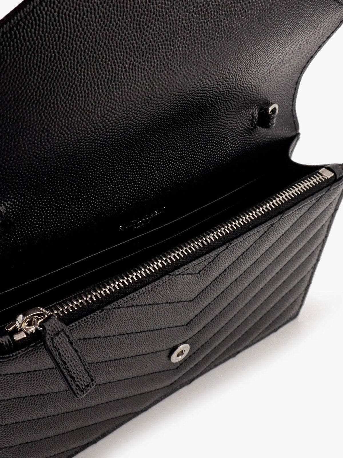 Saint Laurent Women Cassandre Pochette Grain-De-Poudre Leather Crossbody Bag SAINT LAURENT