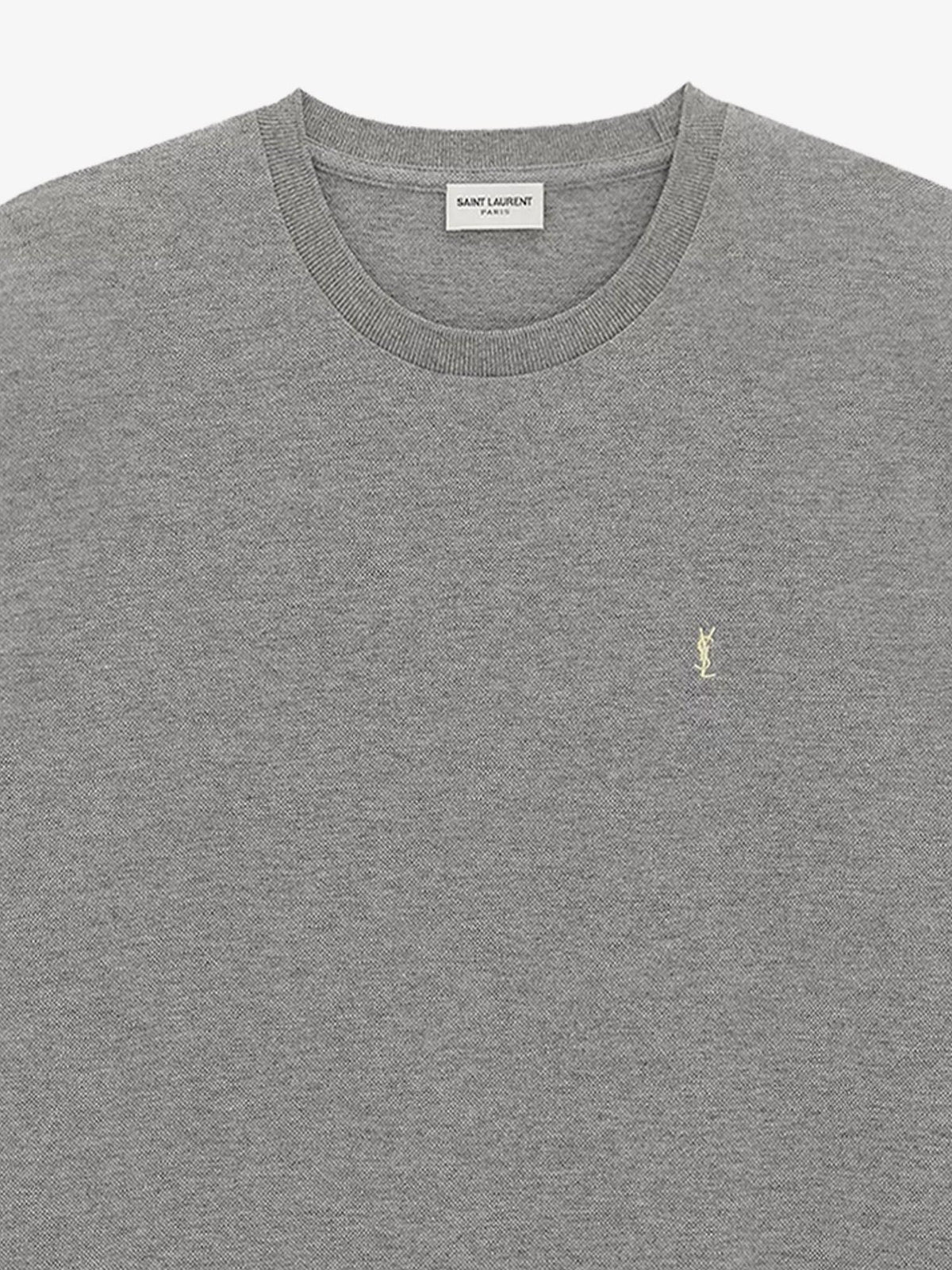 Saint Laurent Men Recycled Material T-Shirt With Cassandre Embroidery SAINT LAURENT