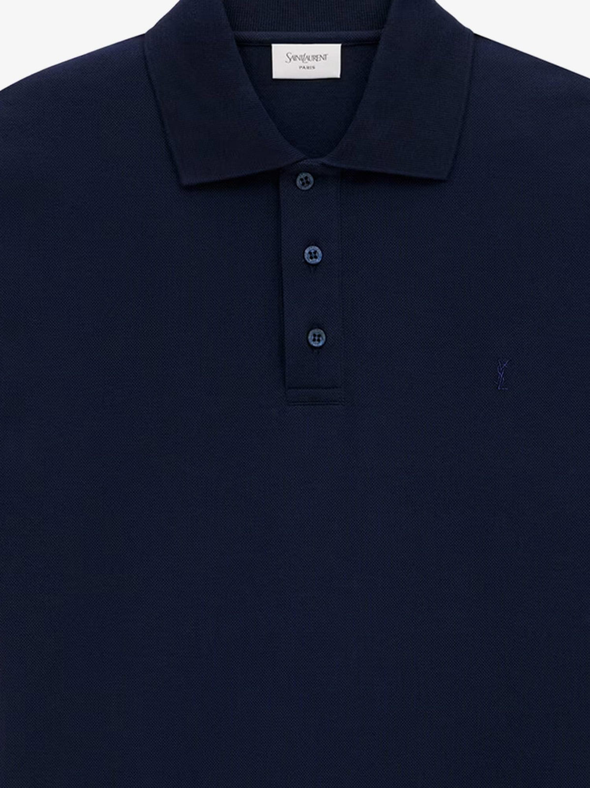 Saint Laurent Men Recycled Material Polo Shirt With Cassandre Embroidery SAINT LAURENT