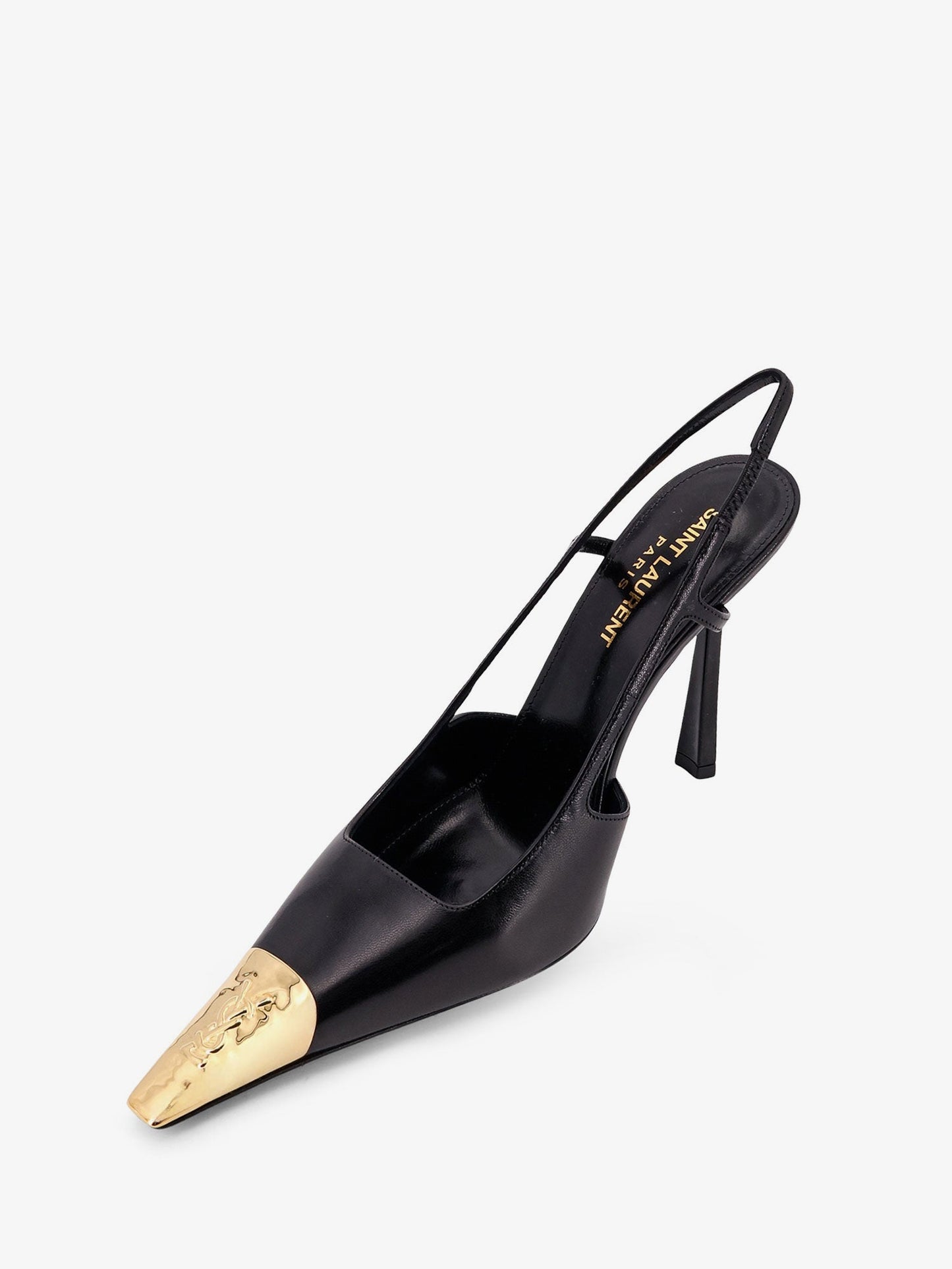 Saint Laurent Women Jeanne Leather Pumps With Metal Toe SAINT LAURENT