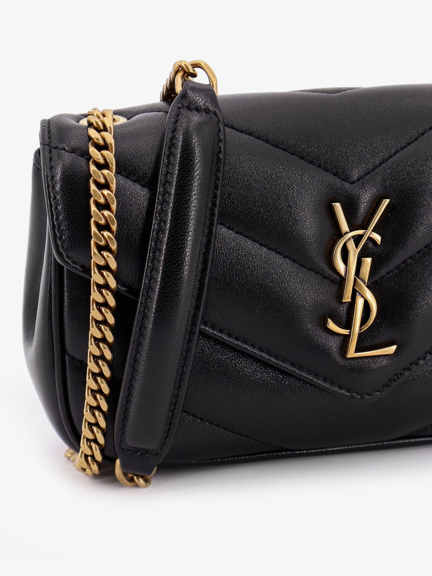 Saint Laurent Women Loulou Mini Leather Crosbody Bag With Chevron Stitching SAINT LAURENT