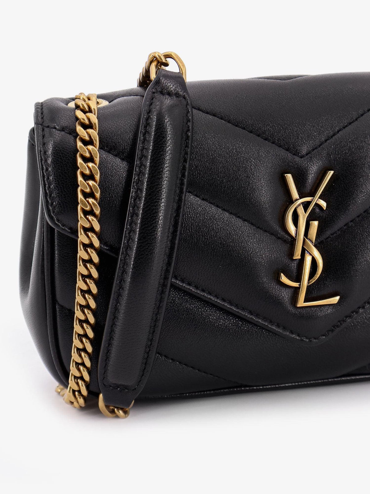 Saint Laurent Women Loulou Mini Leather Crosbody Bag With Chevron Stitching SAINT LAURENT