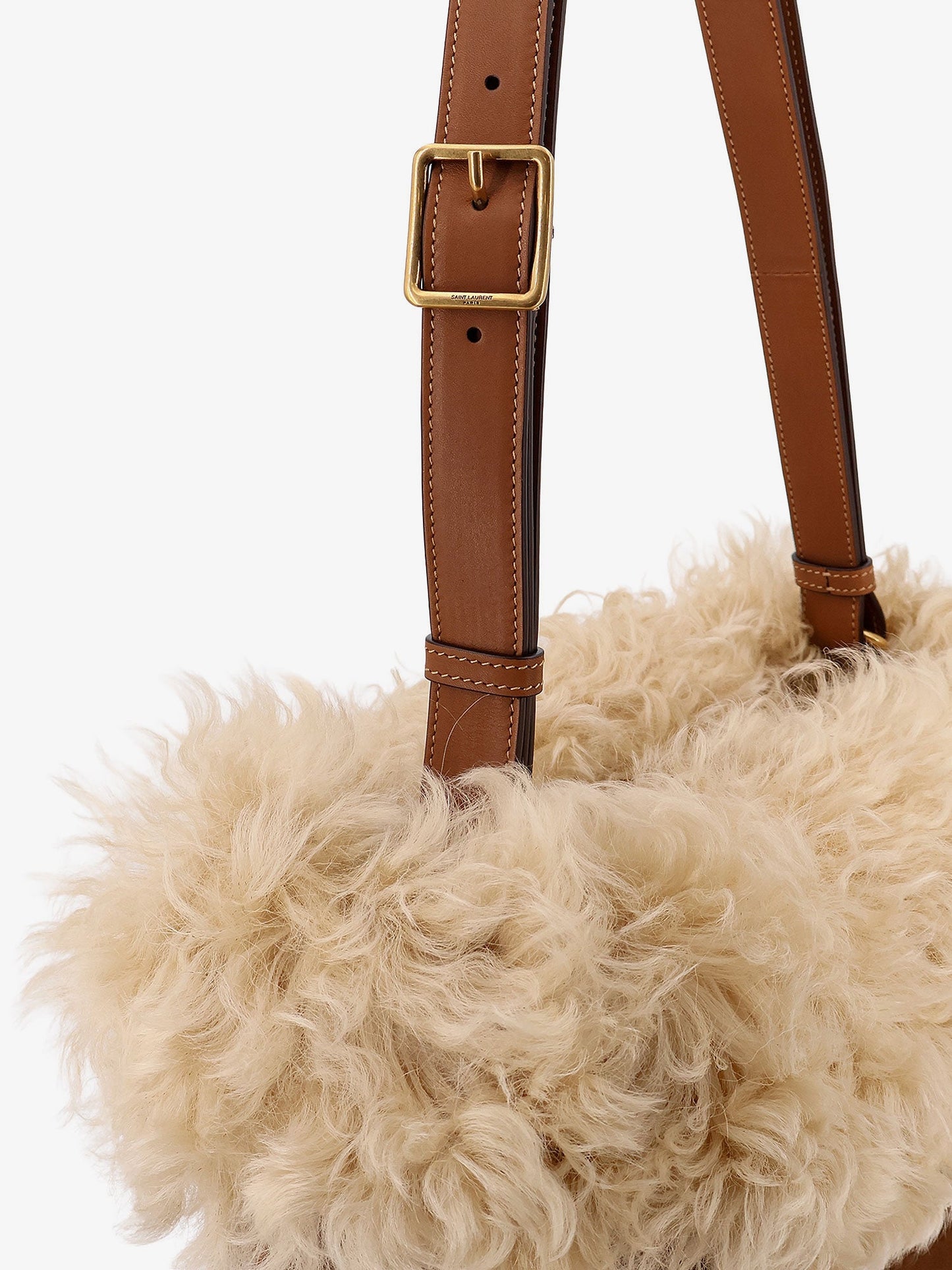 Saint Laurent Women Suede Shoulder Bag With Shearling Profile SAINT LAURENT