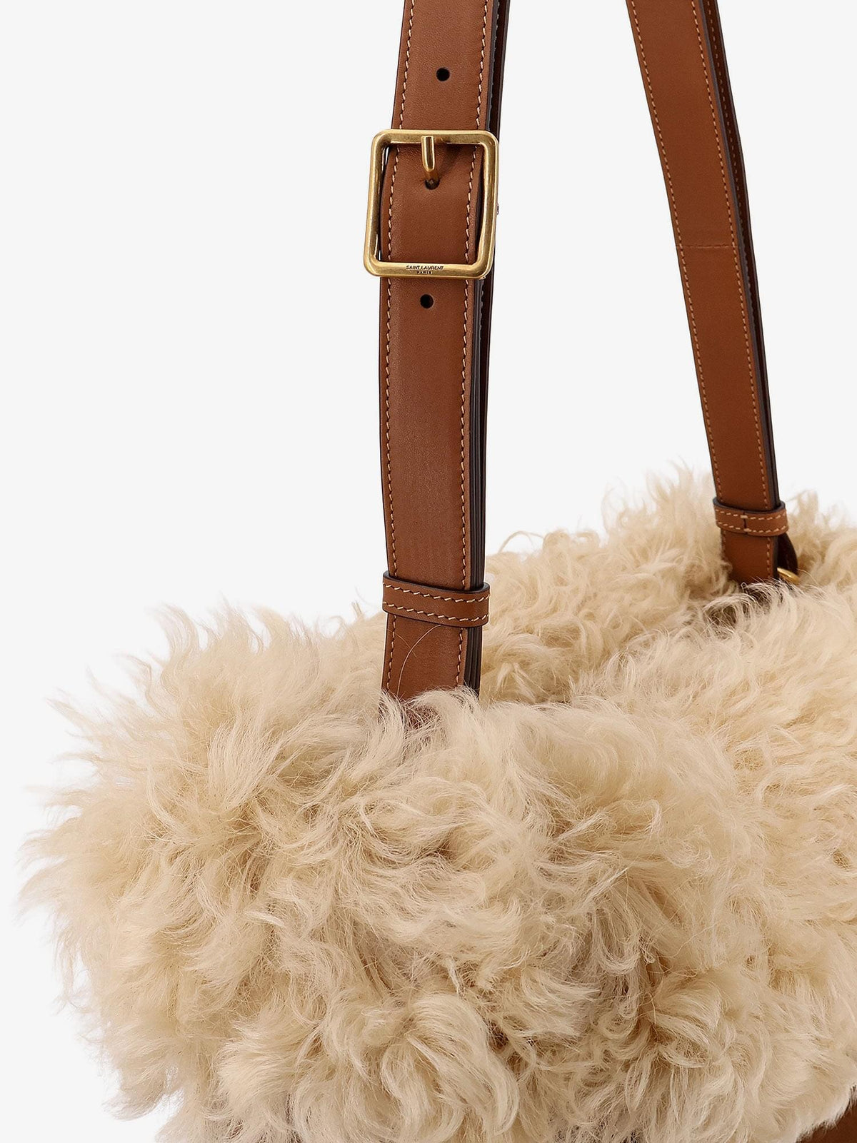 Saint Laurent Women Suede Shoulder Bag With Shearling Profile SAINT LAURENT