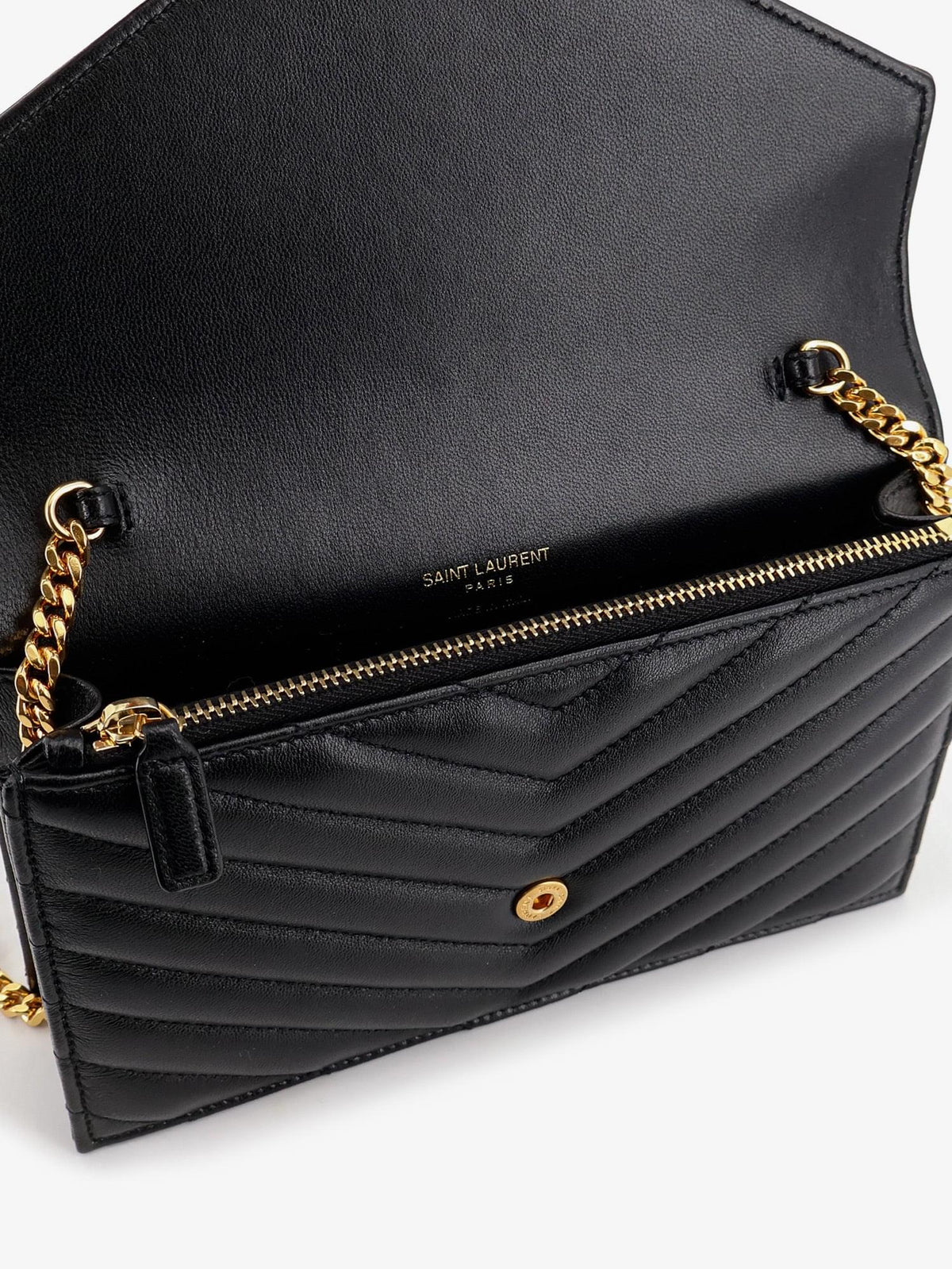 Saint Laurent Women Leather Crossbody Bag With Metal Cassandre Logo SAINT LAURENT