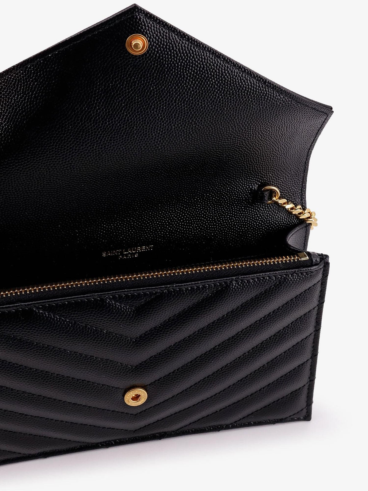 Saint Laurent Women Cassandre Envelope Clutch Crossbody Bag With Chain SAINT LAURENT