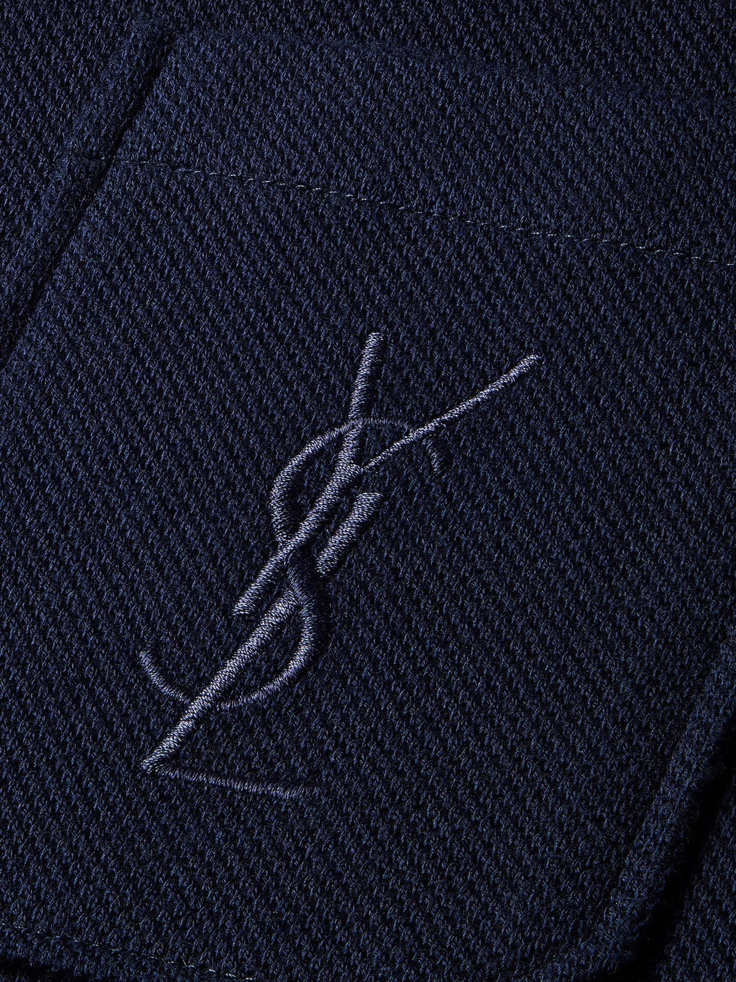 Saint Laurent Men Pique Cotton Polo Shirt SAINT LAURENT