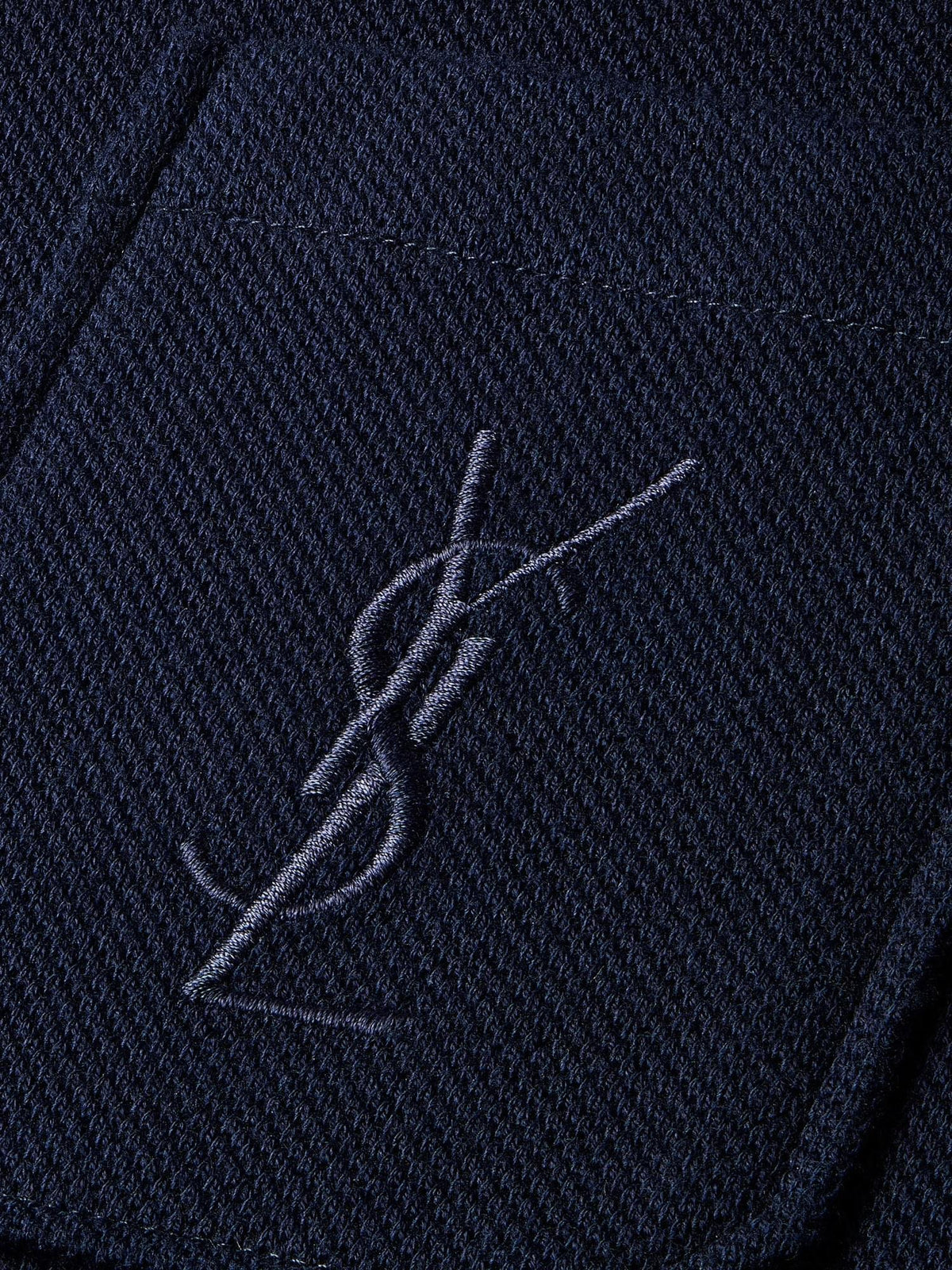 Saint Laurent Men Pique Cotton Polo Shirt SAINT LAURENT