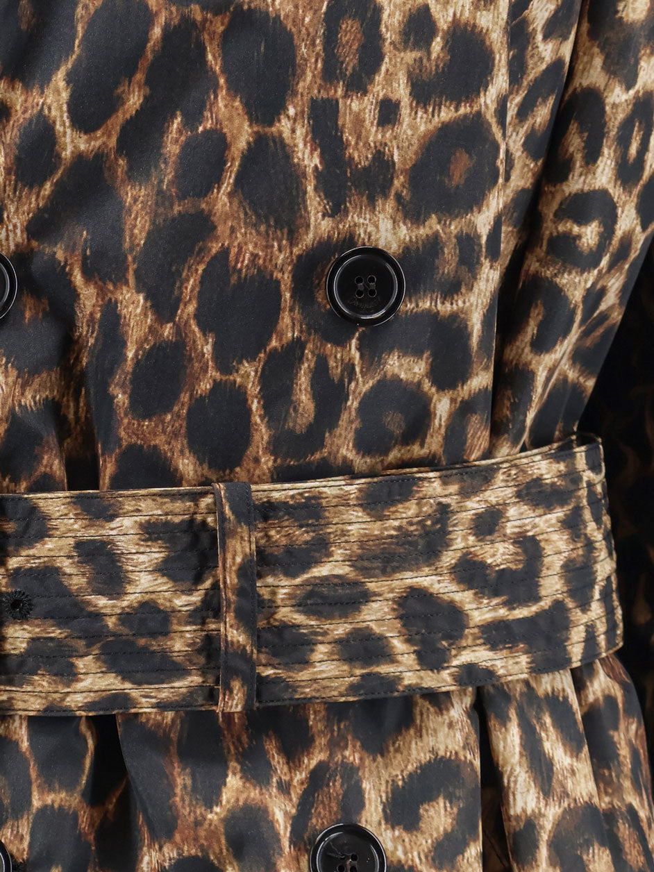 Saint Laurent Women Nylon Trench With Animal Print SAINT LAURENT