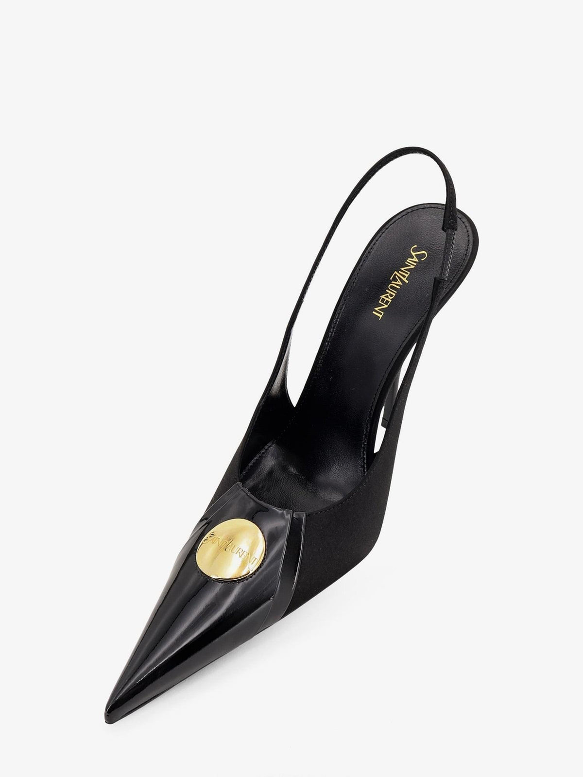 Saint Laurent Women Louis Patent Leather Pumps With Logo Tag SAINT LAURENT