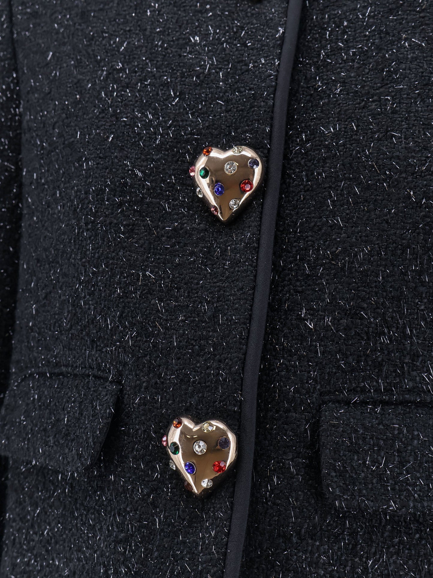 Self Portrait Women Cropped Wool Blend Blazer With All-Over Laminated Details SELF-PORTRAIT