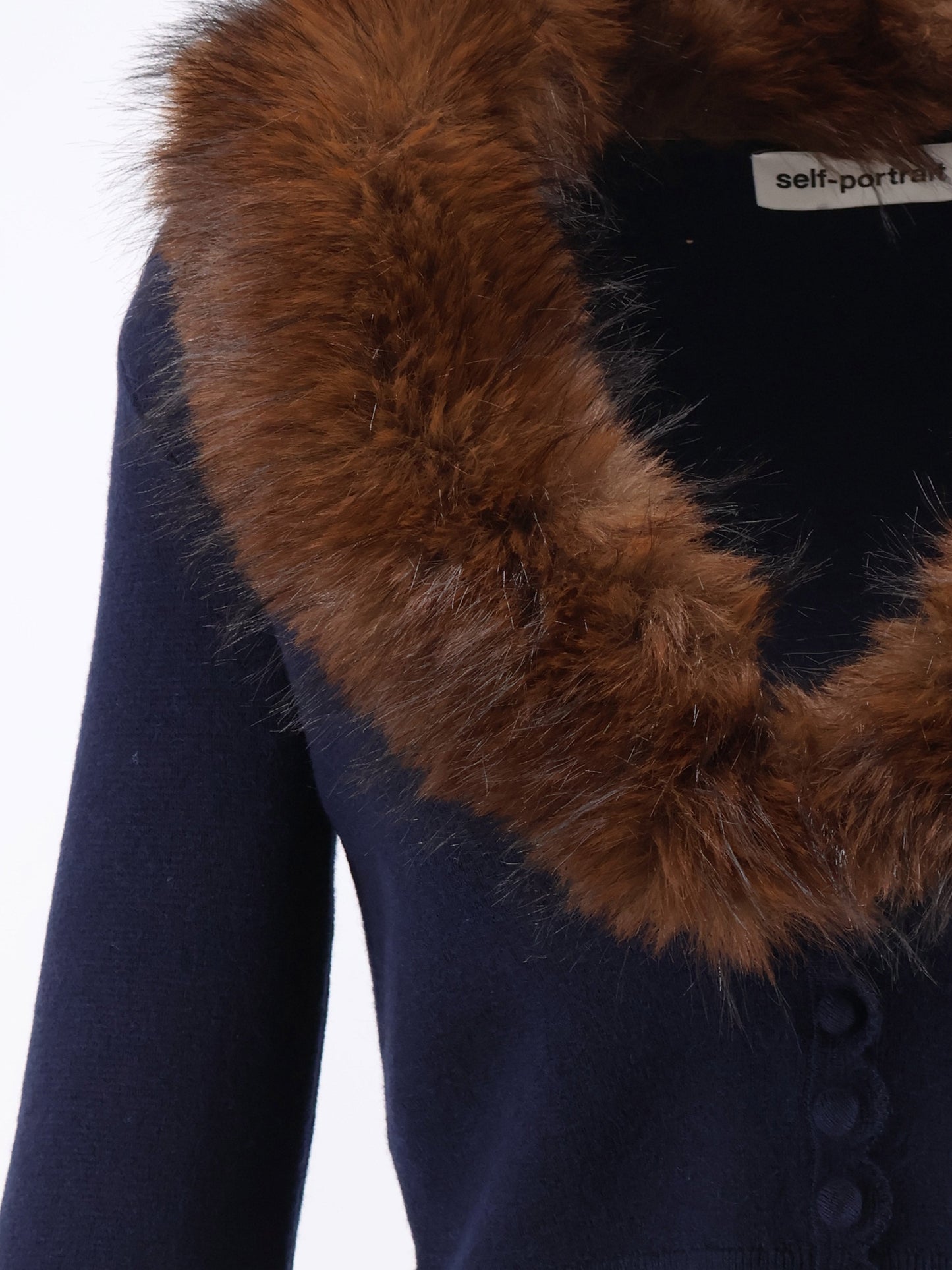 Self Portrait Women Cardigan With Faux Fur Profile SELF-PORTRAIT
