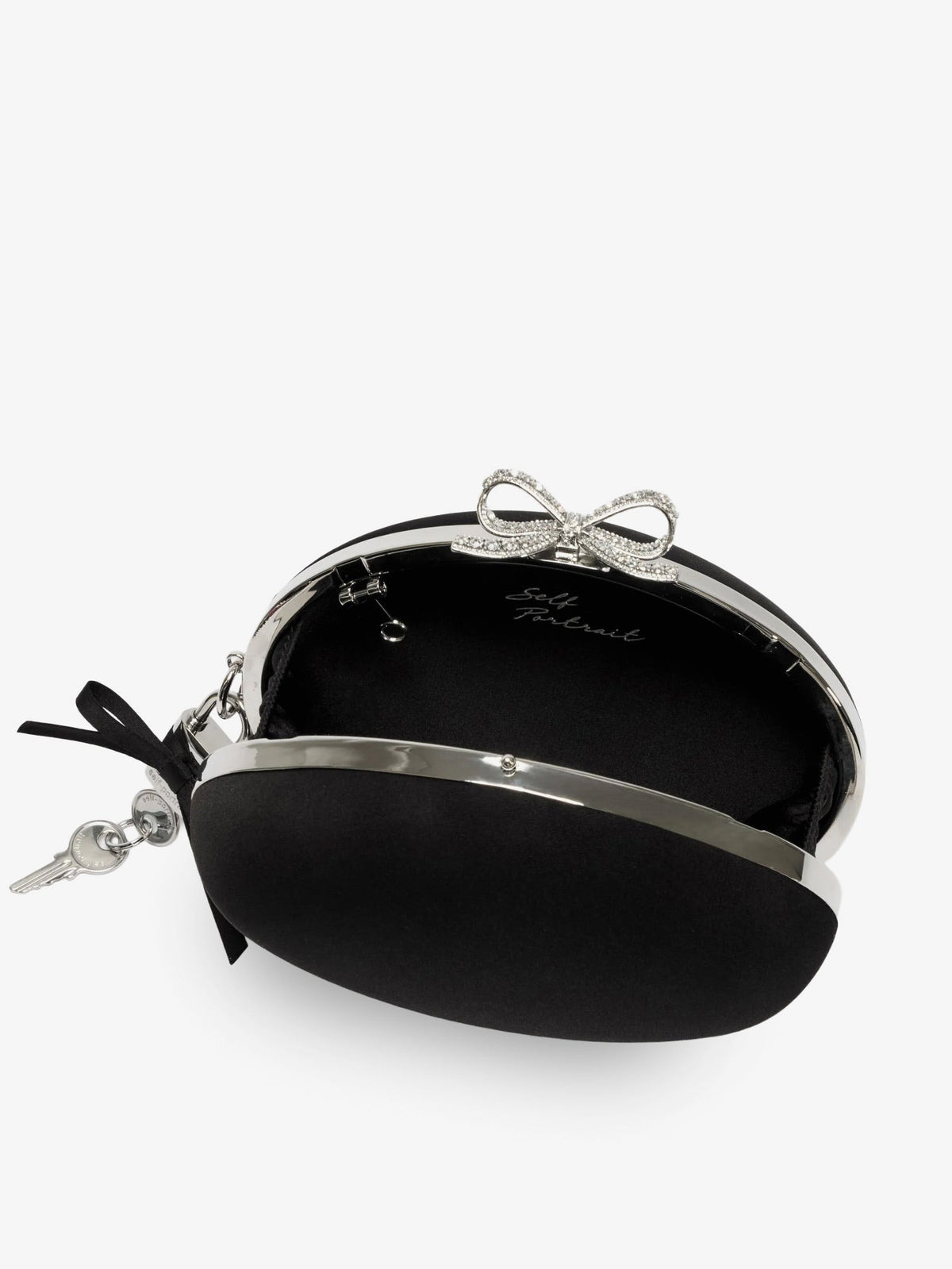Self Portrait Women Oval Satin Clutch Bag SELF-PORTRAIT