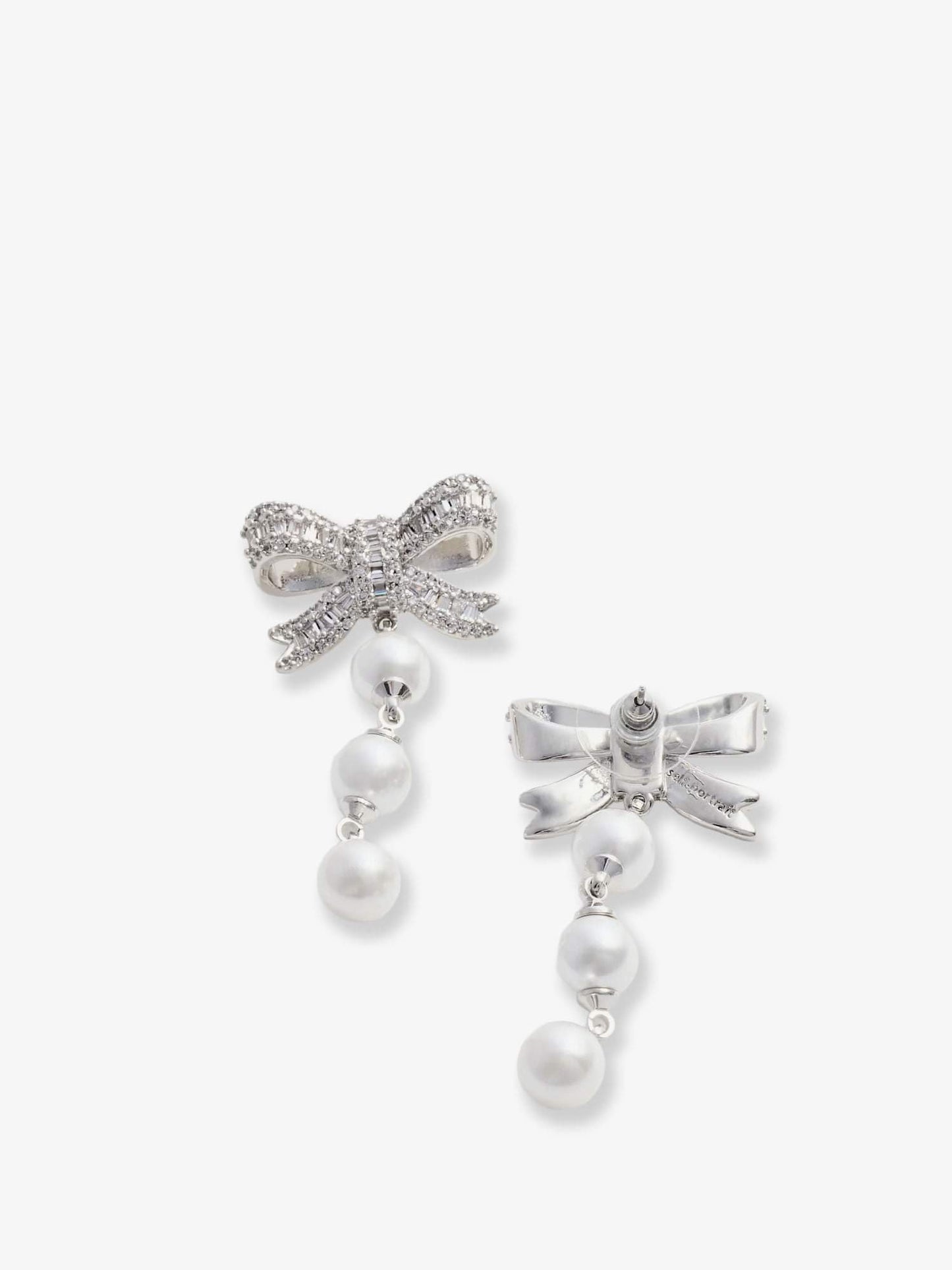 Self Portrait Women Crystal Bow Pearl Droplet Earrings SELF-PORTRAIT