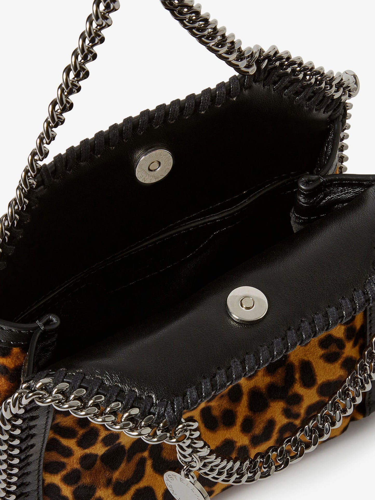 Stella Mccartney Women Falabella Tiny Bag Velvet Crossbody Bag With Animal Print STELLA MCCARTNEY
