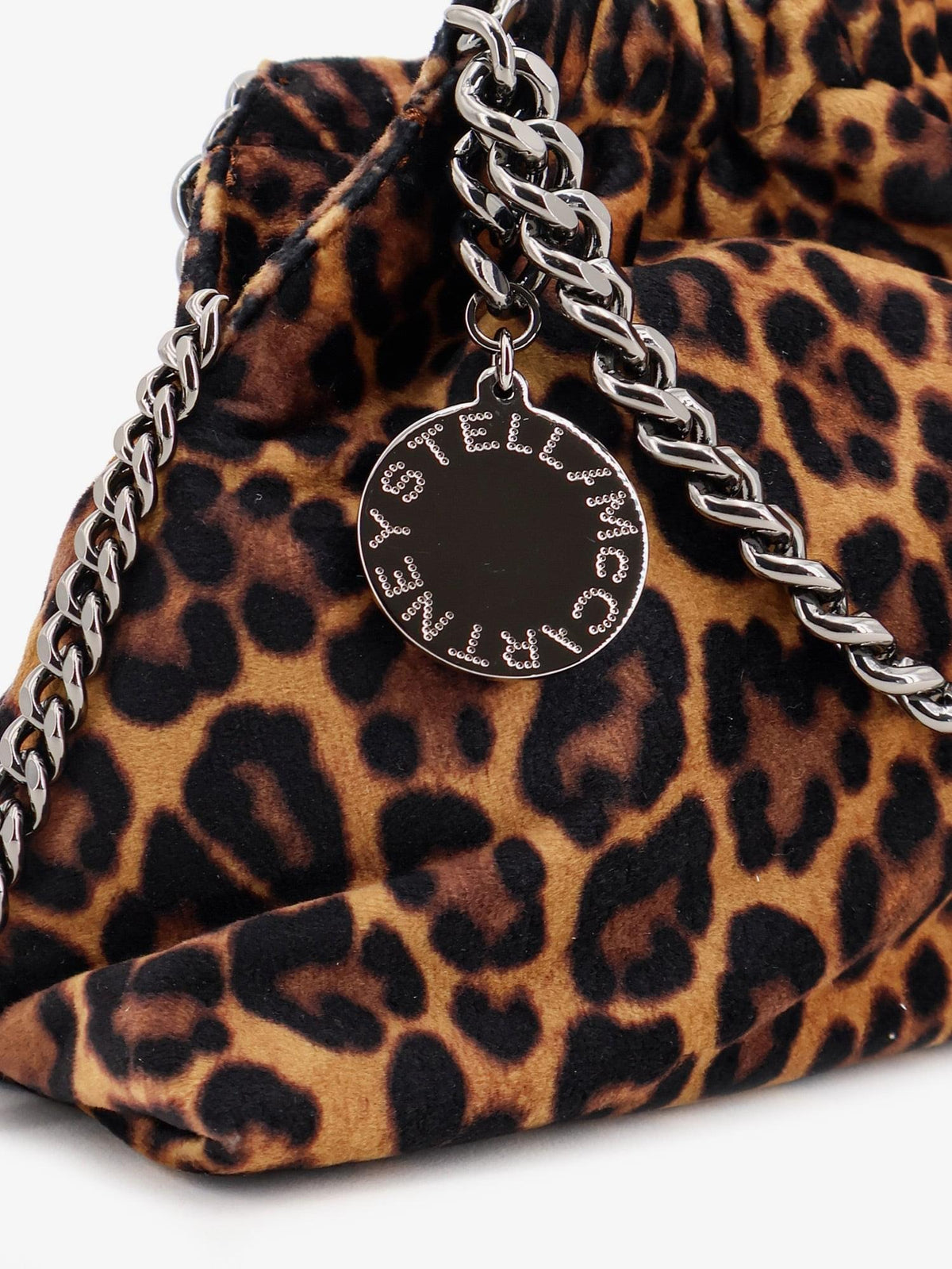 Stella Mccartney Women Falabella Mini Leopard Print Velvet Crossbody Bag STELLA MCCARTNEY