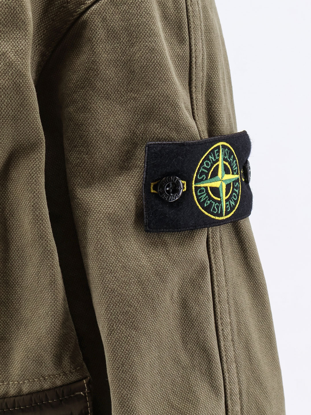 Stone Island Men Organic Cotton Jacket With Nylon Hood STONE ISLAND