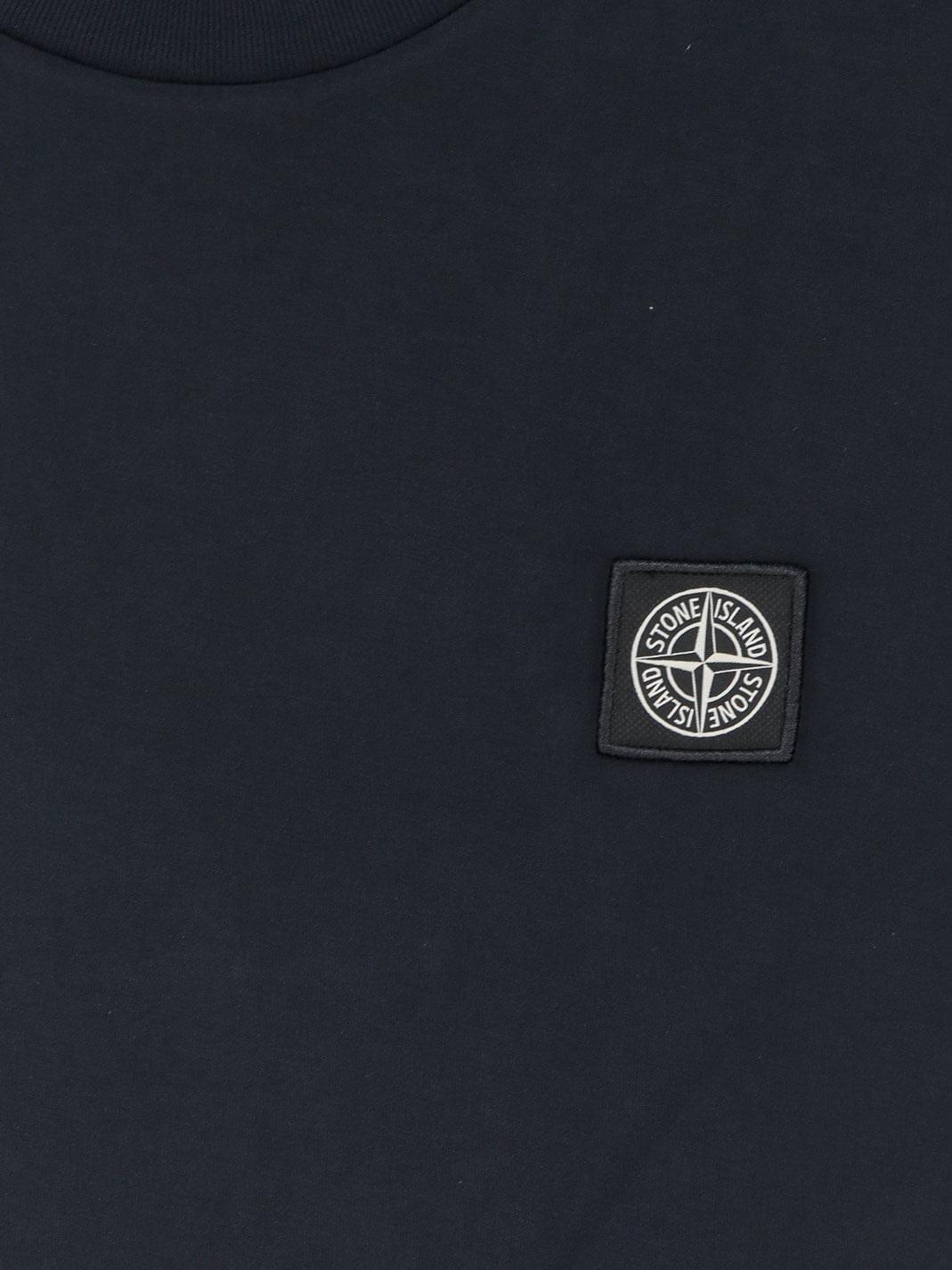 Stone Island Men Cotton T-Shirt With Front Logo Patch STONE ISLAND