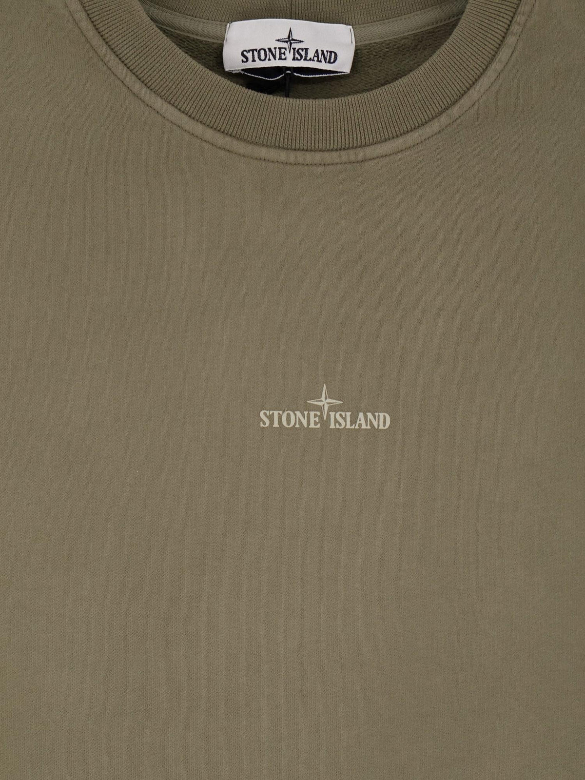 Stone Island Men Organic Cotton Sweatshirt With Logo Print STONE ISLAND