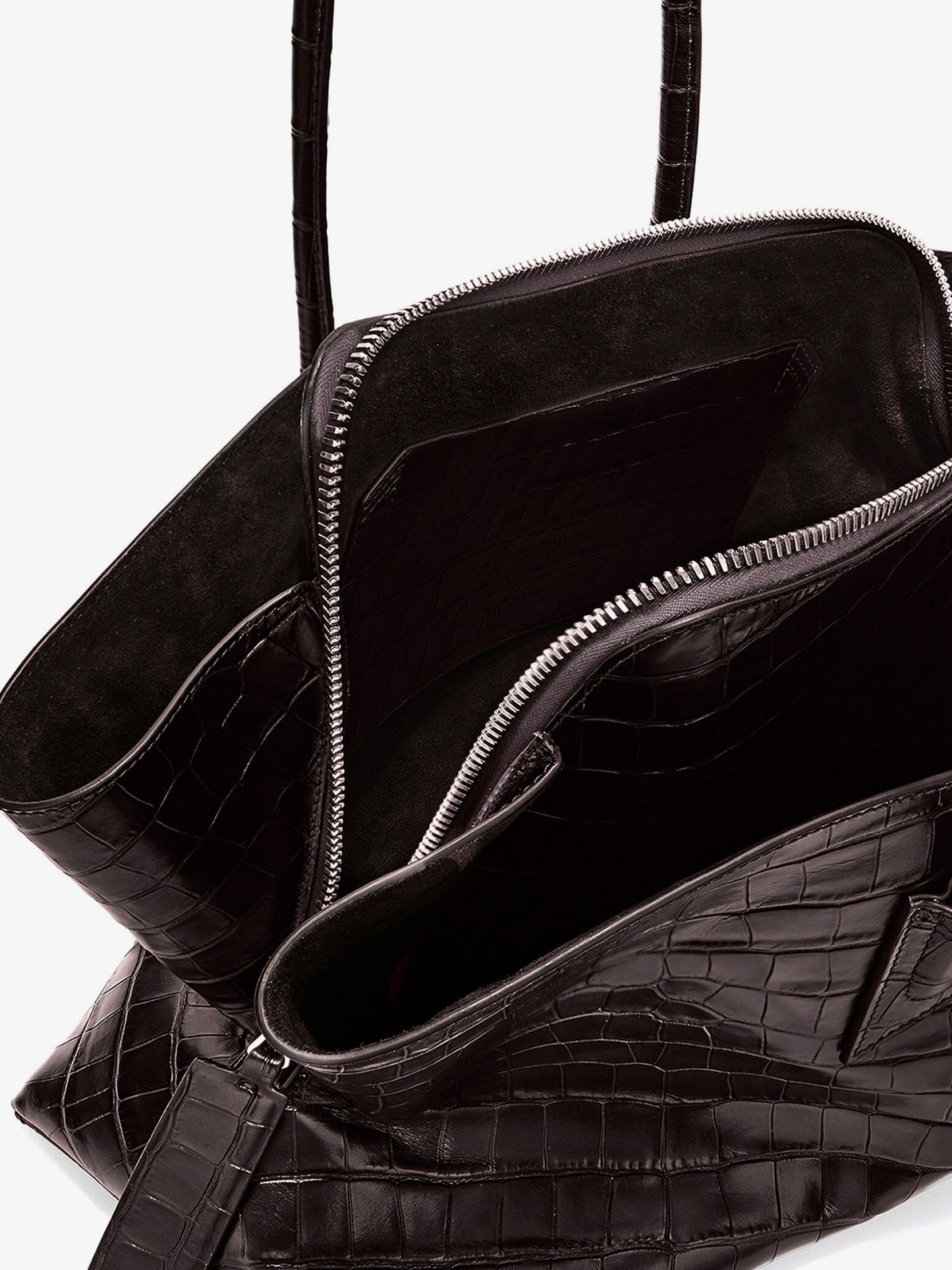 The Attico Women La Passeggiata Medium Croc-Effect Leather Shoulder Bag THE ATTICO
