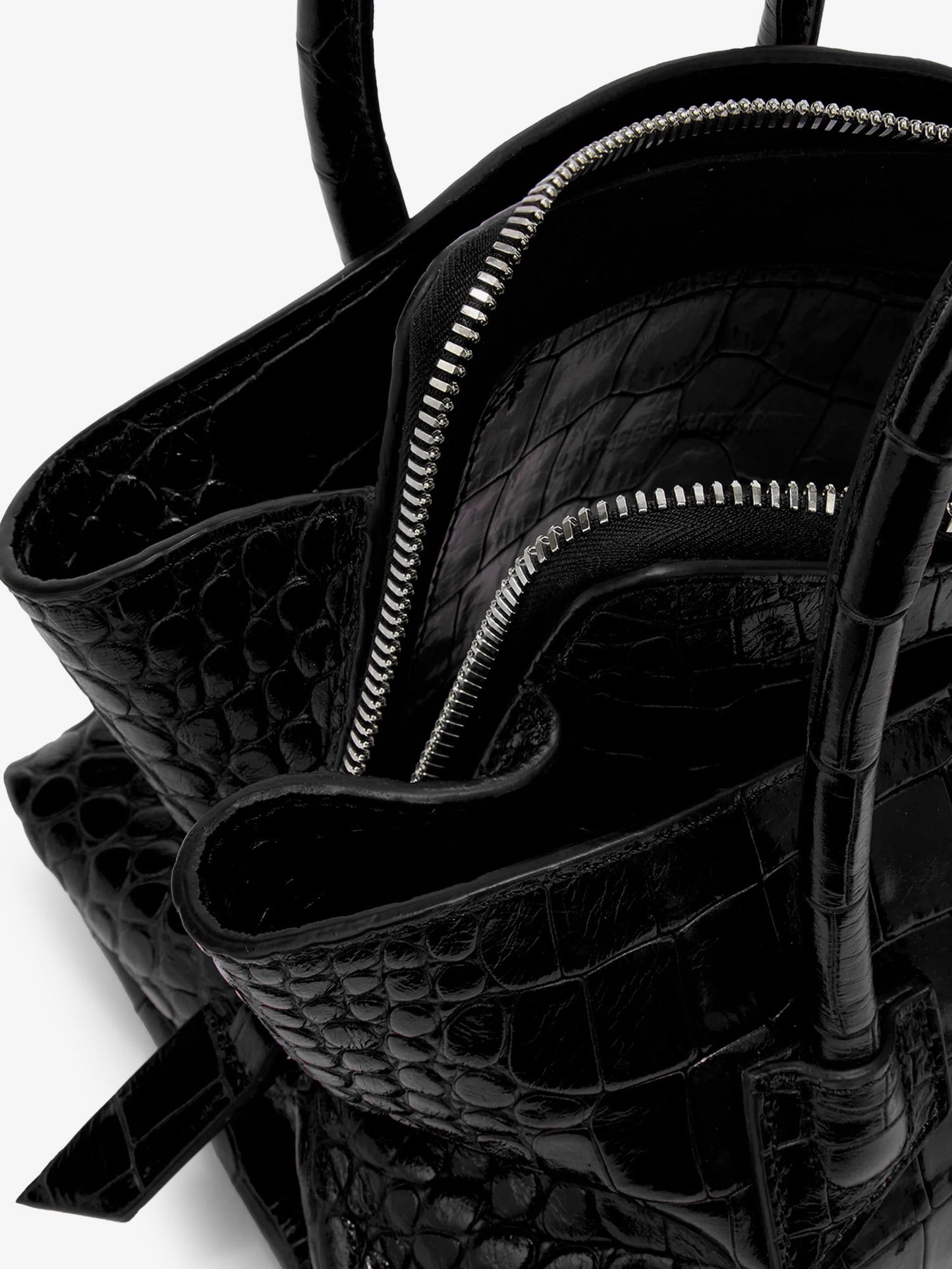 The Attico Women La Passeggiata Mini Croco Effect Leather Handbag THE ATTICO