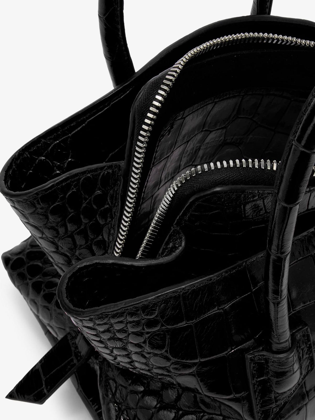The Attico Women La Passeggiata Mini Croco Effect Leather Handbag THE ATTICO