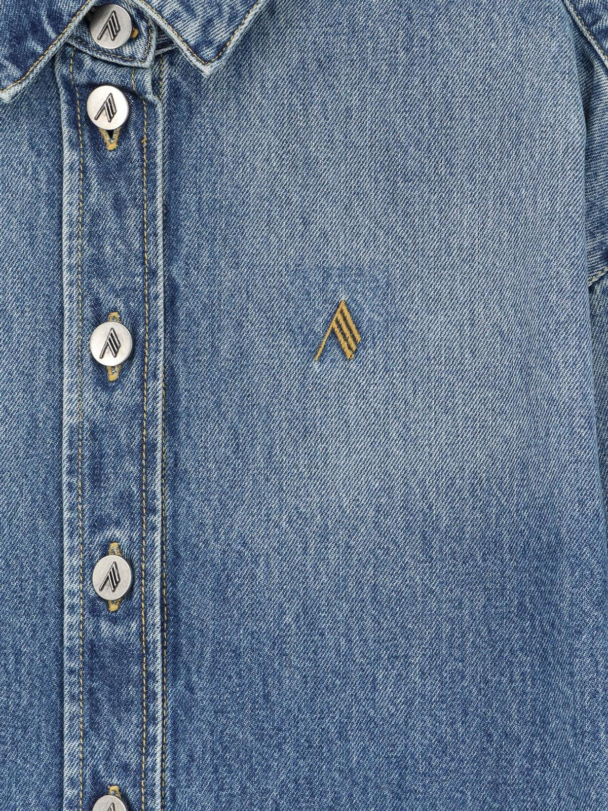 The Attico Women Bomber Blue Denim Shirt THE ATTICO