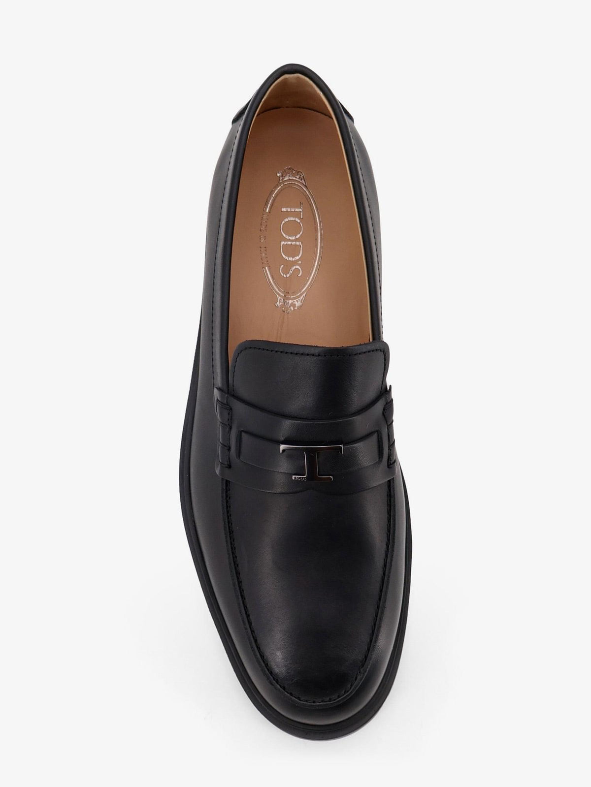 Tod's Men Leather Loafers With Metal Logo TOD'S