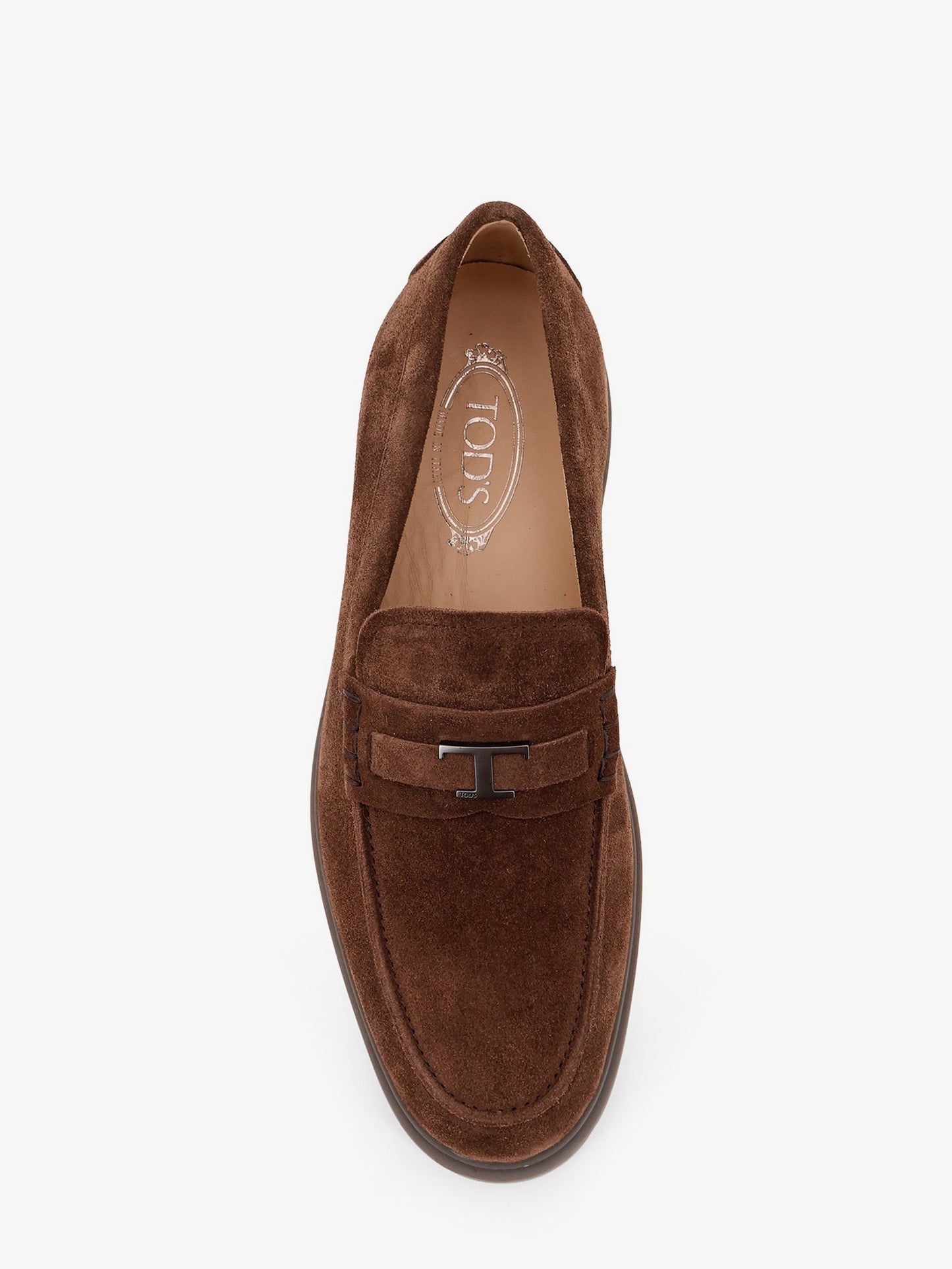 Tod's Men Suede Loafers With Metal Logo TOD'S