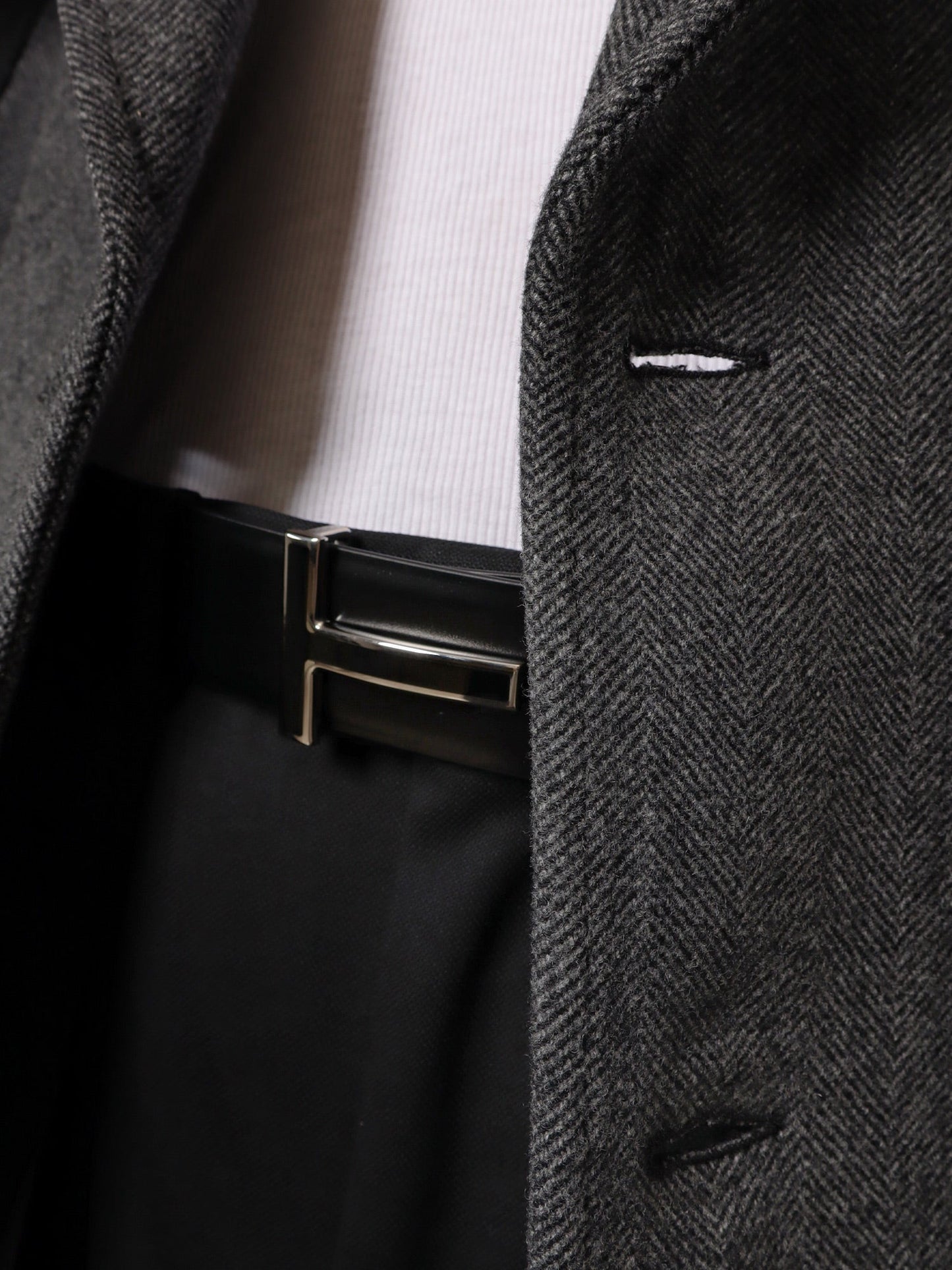 Tom Ford Men Leather Belt With Enameled Logo TOM FORD