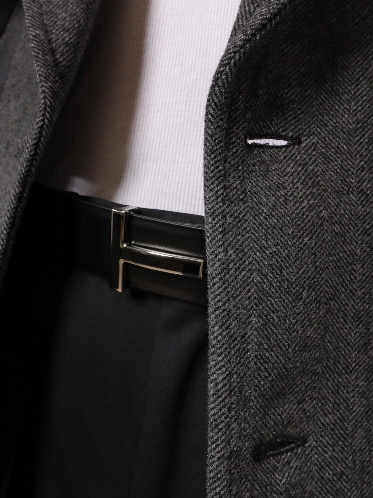 Tom Ford Men Leather Belt With Enameled Logo TOM FORD