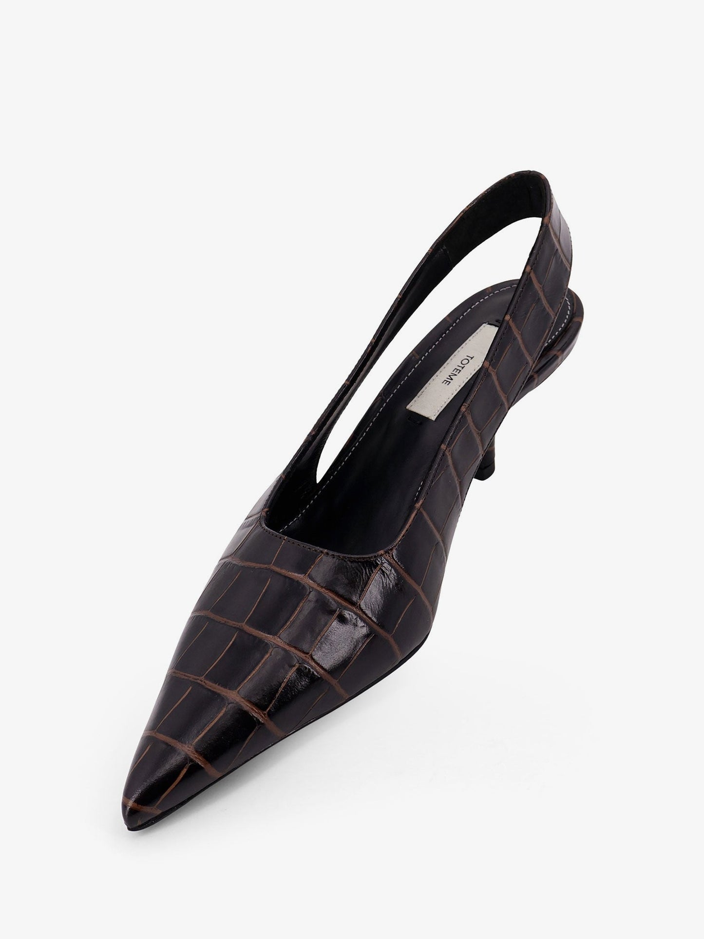 Toteme Women Leather Decollete With Crocodile Print TOTEME