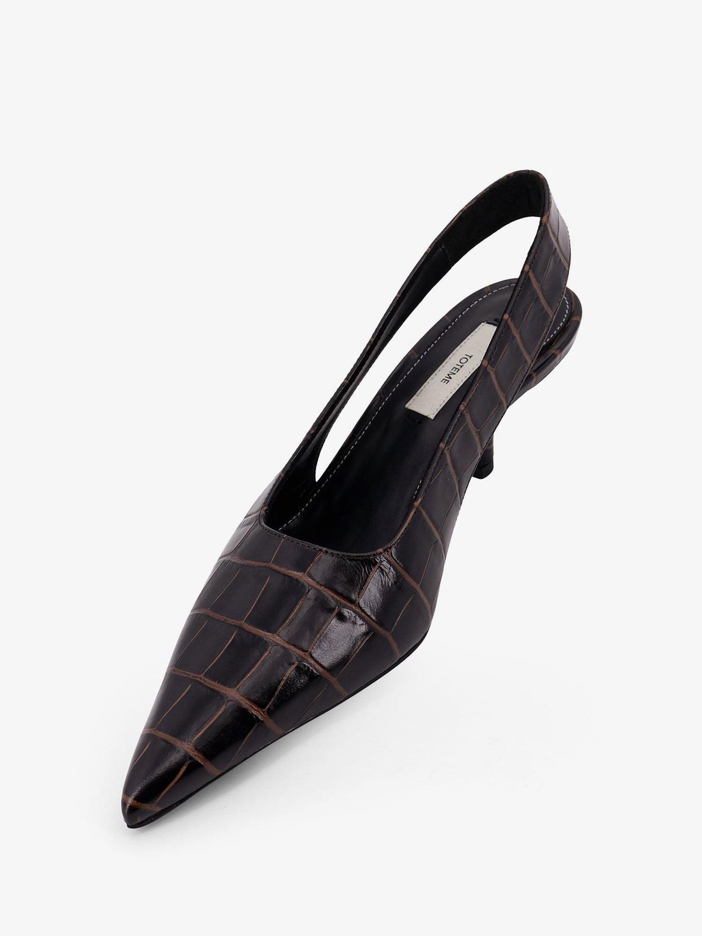 Toteme Women Leather Decollete With Crocodile Print TOTEME