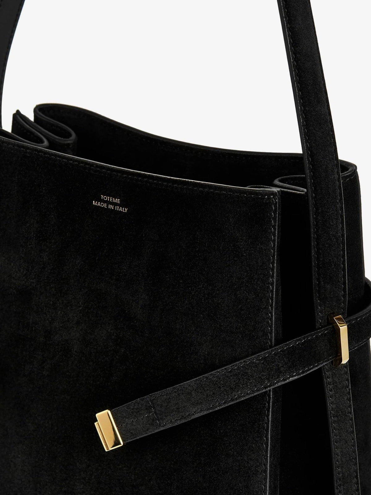 Toteme Women Belted Suede Bucket Bag TOTEME