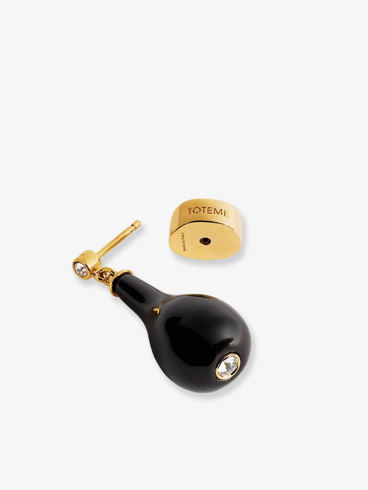 Toteme Women Onyx Drops Brass Earrings TOTEME