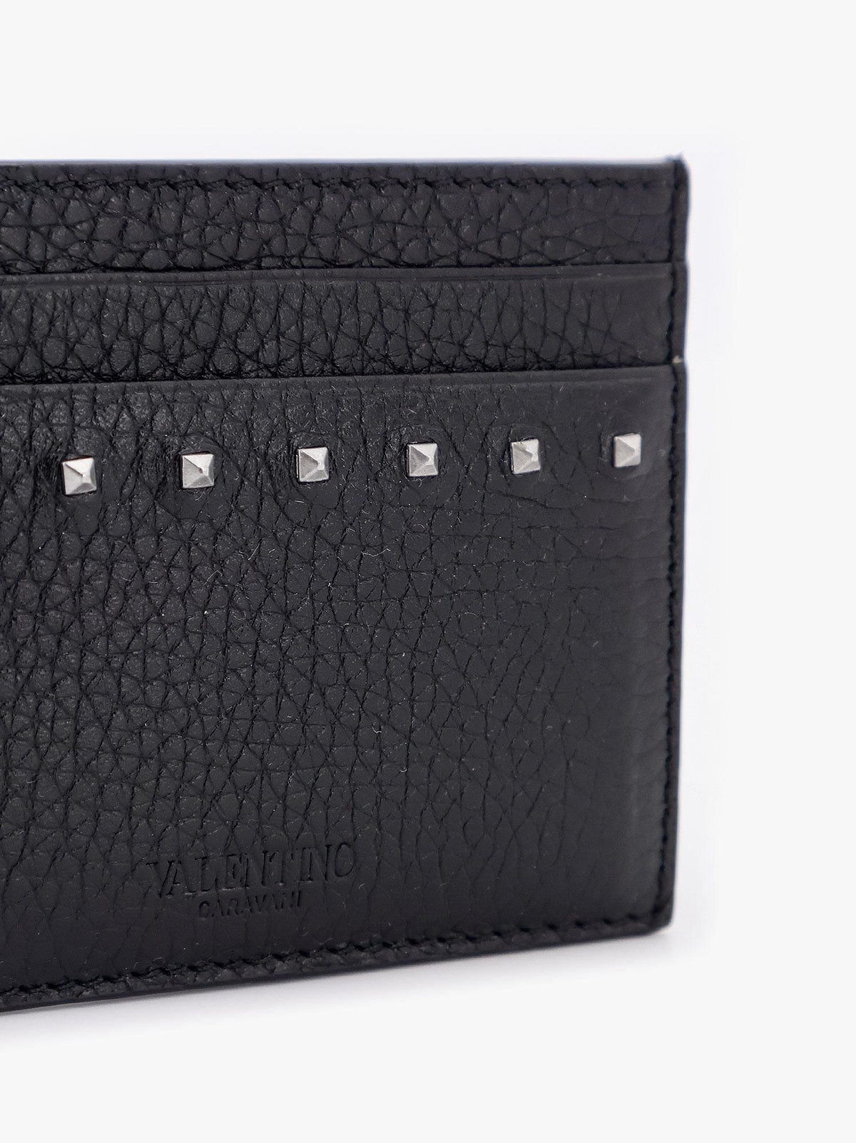 Valentino Garavani Men Leather Card Holder With Stud Detail VALENTINO GARAVANI