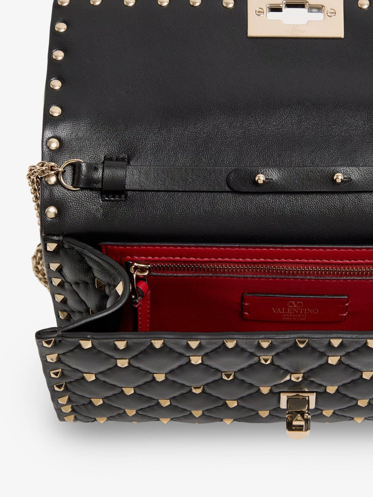 Valentino Garavani Women Rockstud Spike Leather Shoulder Bag With Iconic All-Over Studs VALENTINO GARAVANI