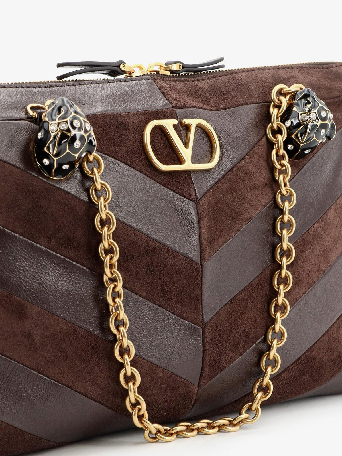 Valentino Garavani Women Panthea Suede And Leather Shoulder Bag VALENTINO GARAVANI