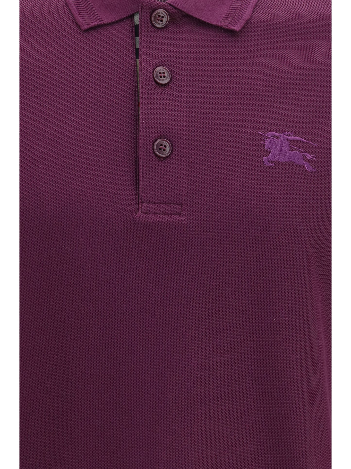 Burberry Men Cotton Polo Shirt With Embroidered Logo BURBERRY