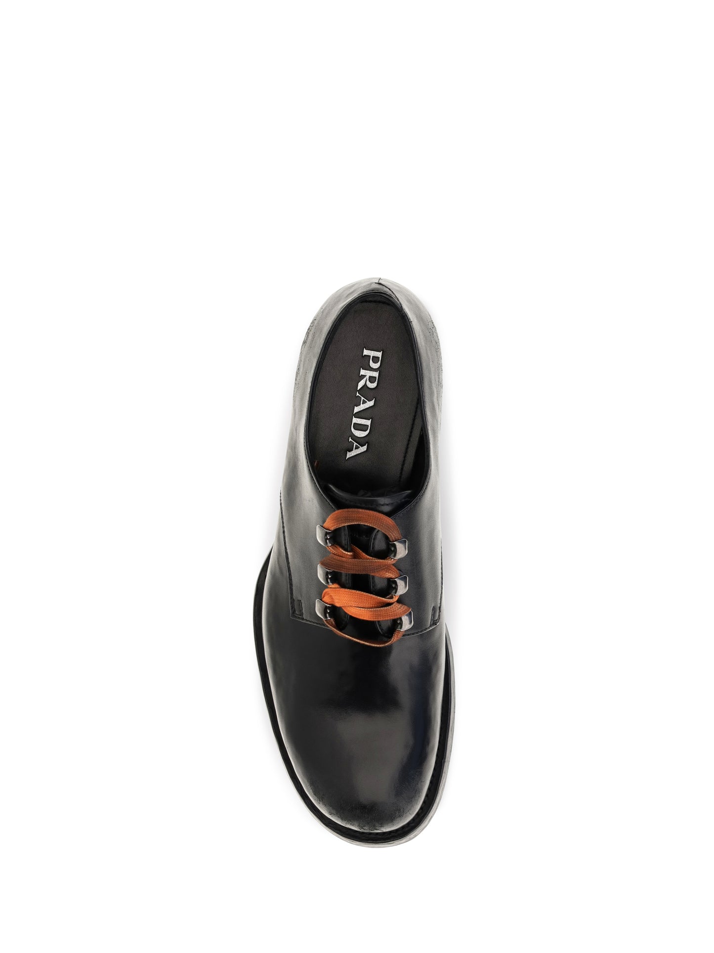 Prada Men Distressed Leather Lace-Up Shoes PRADA