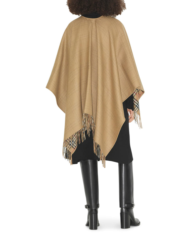 Burberry Women Reversible Check Wool Cape BURBERRY