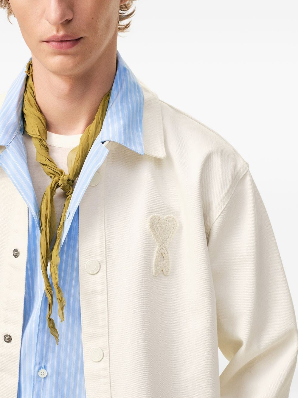 Ami Women Overshirt With Knitted Ami De Coeur AMI PARIS