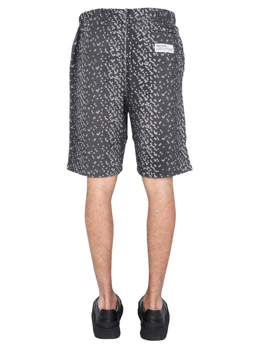 Heron Preston Men Bermuda With Rubber Logo HERON PRESTON