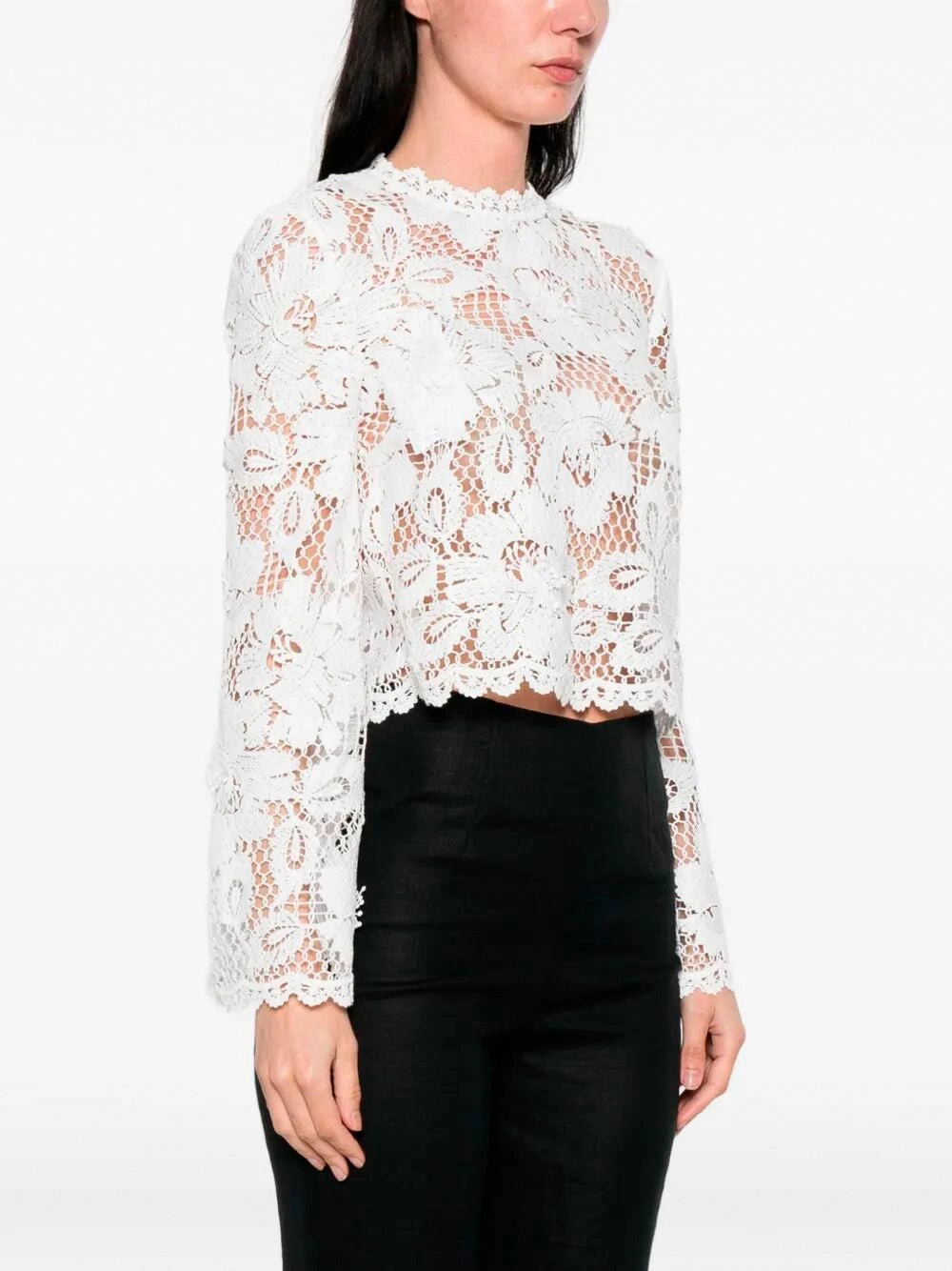 Self-Portrait Women Crochet Lace Top SELF-PORTRAIT