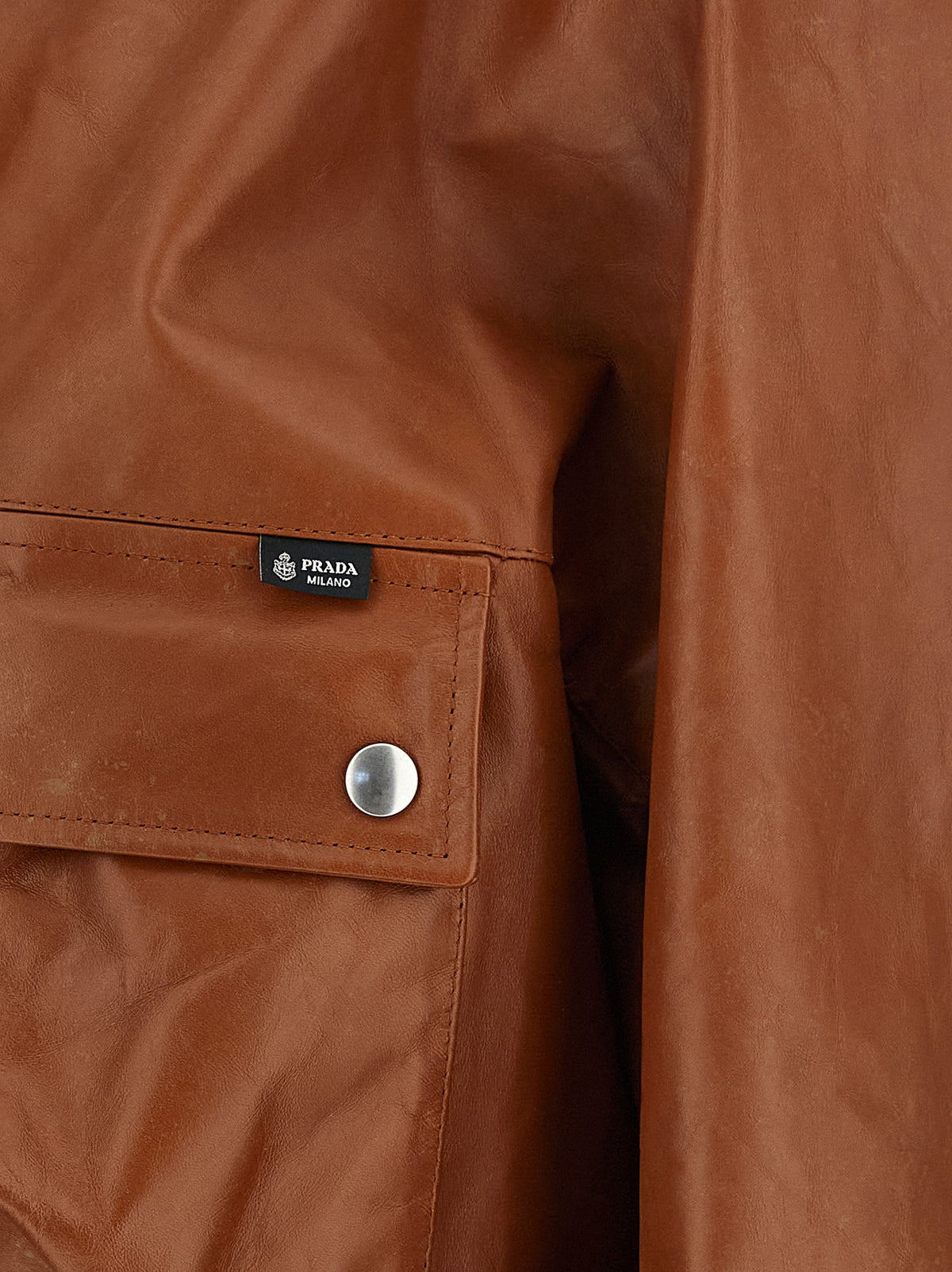 Prada Women Antiqued Leather Caban PRADA