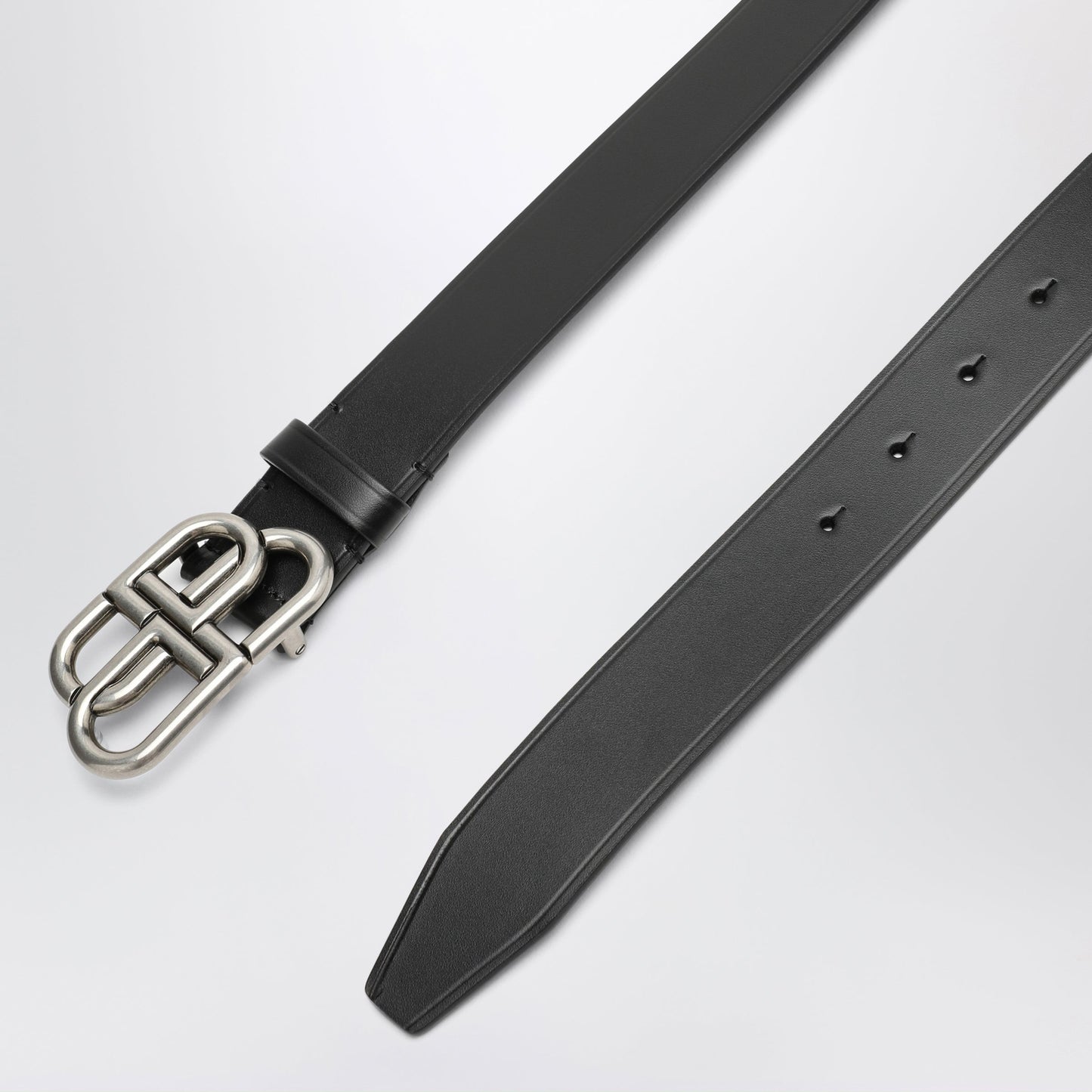 Balenciaga Black Bb Leather Belt Men BALENCIAGA