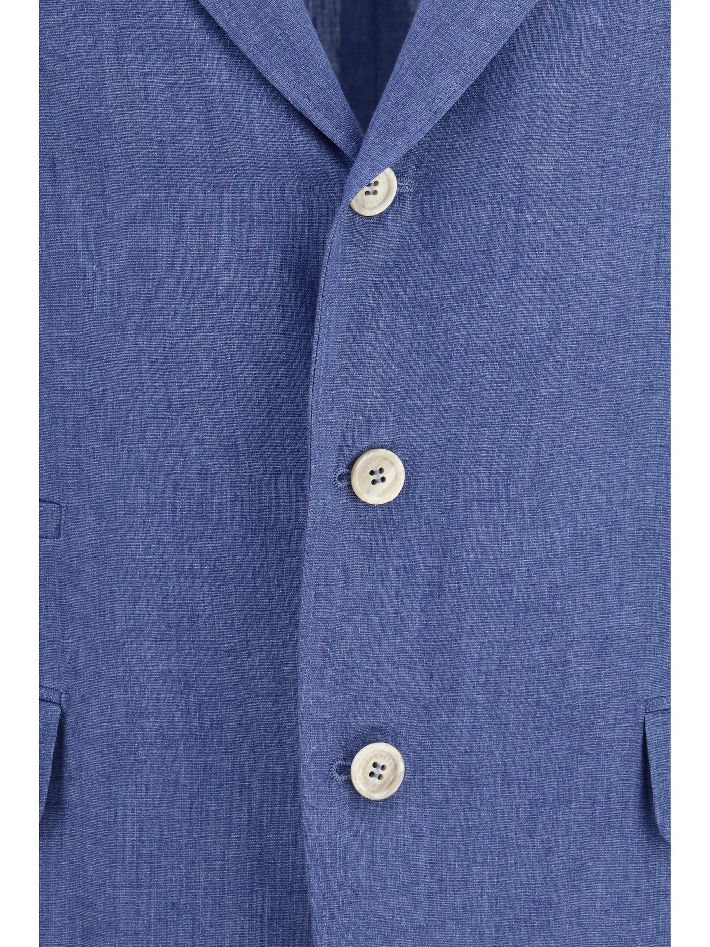 Brunello Cucinelli Men Deconstructed Single-Breasted Jacket In Mélange Linen BRUNELLO CUCINELLI